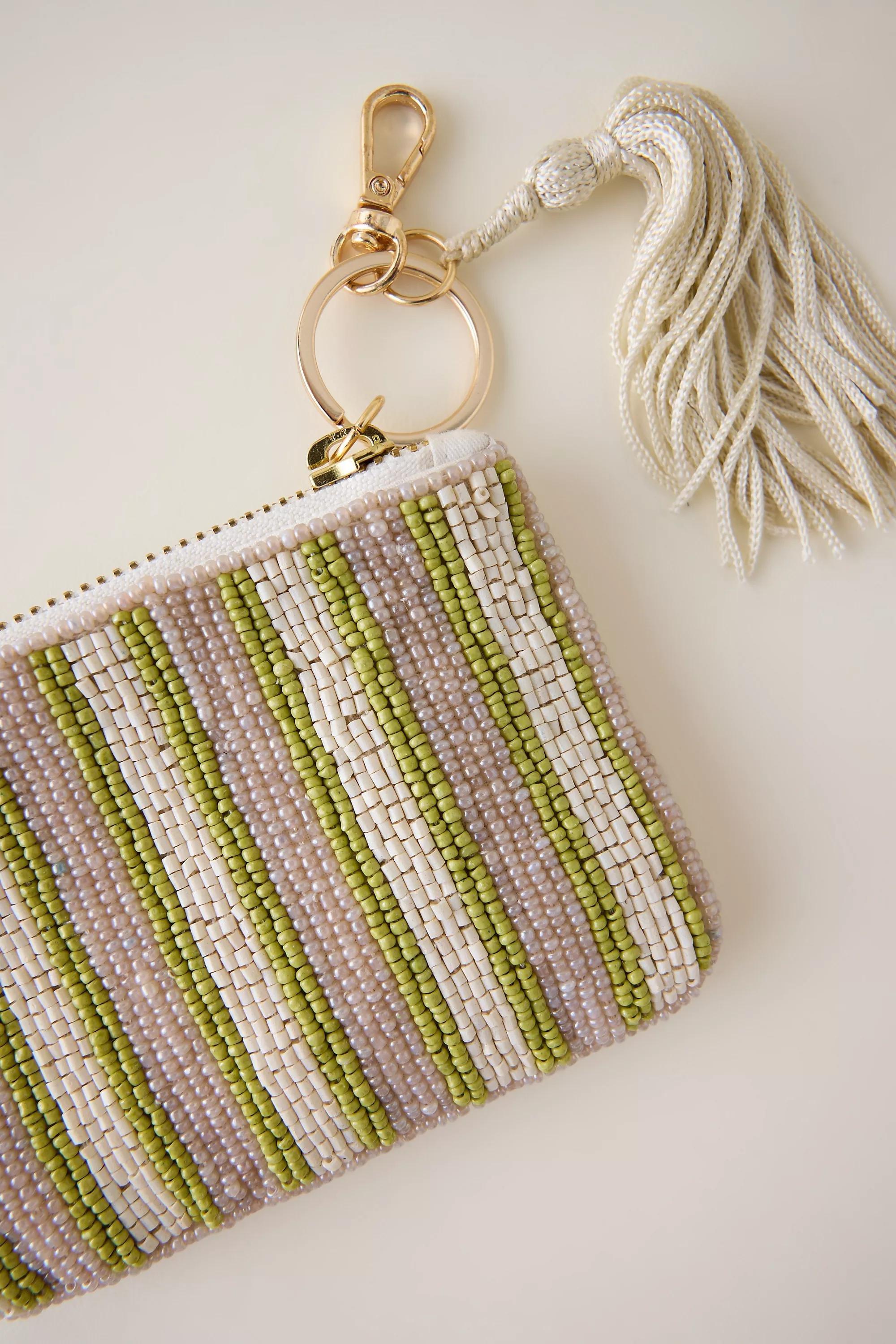 Beaded Coin Purse, Beige, A501_0024, large image number 2