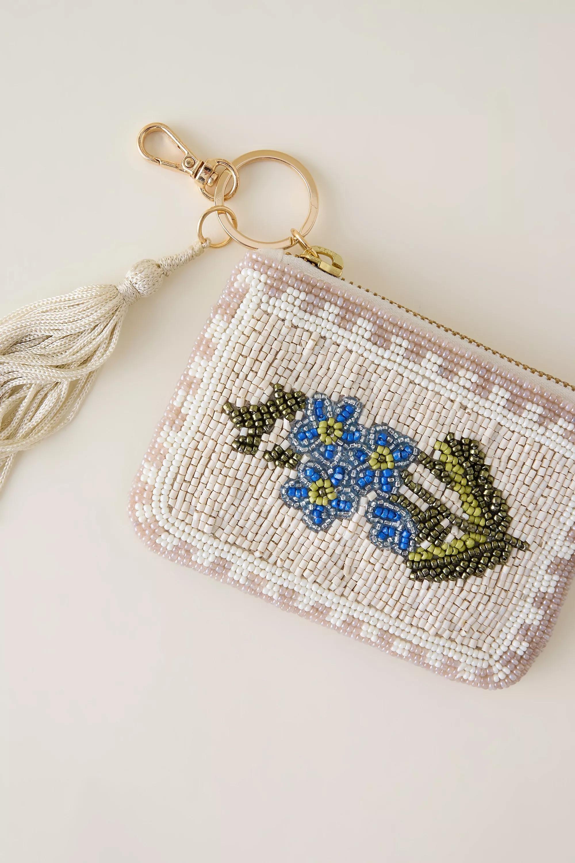 Beaded Coin Purse, Beige, A501_0024, large image number 4