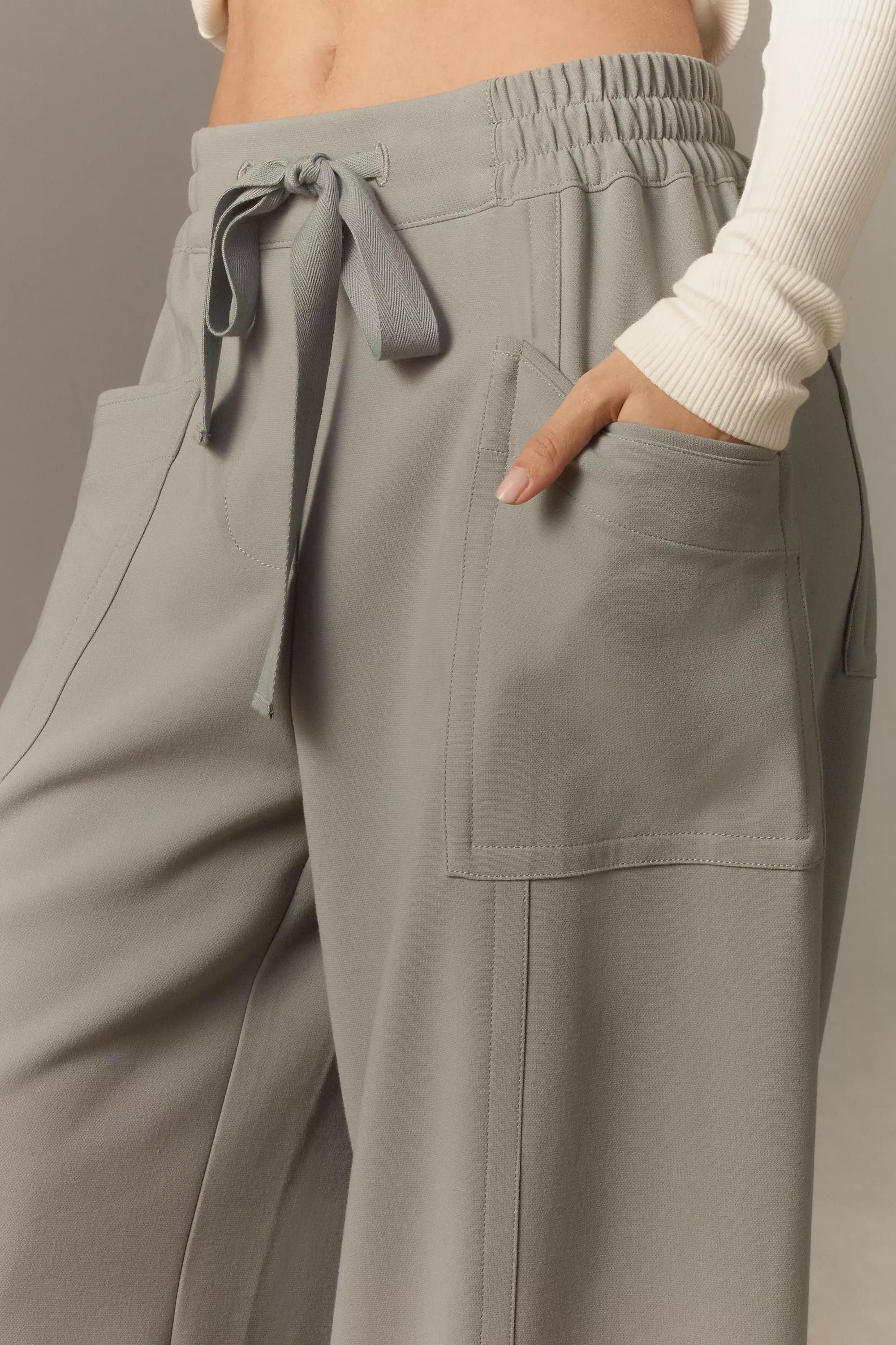 By Maeve La Ponche Wide-Leg Pull-On Trousers, Grey, A501_0004, large image number 3