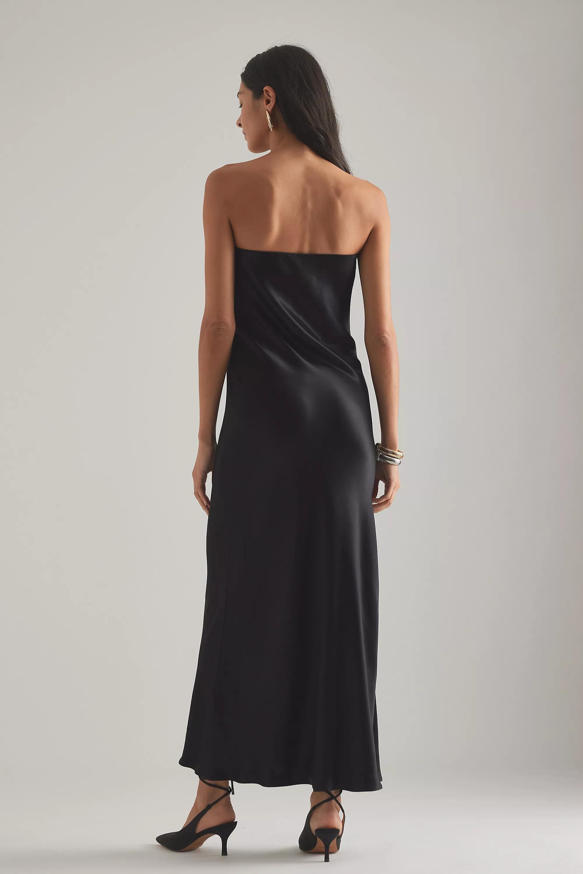 Carrie Bow Bandeau Maxi Slip Dress, Black, , large image number 3