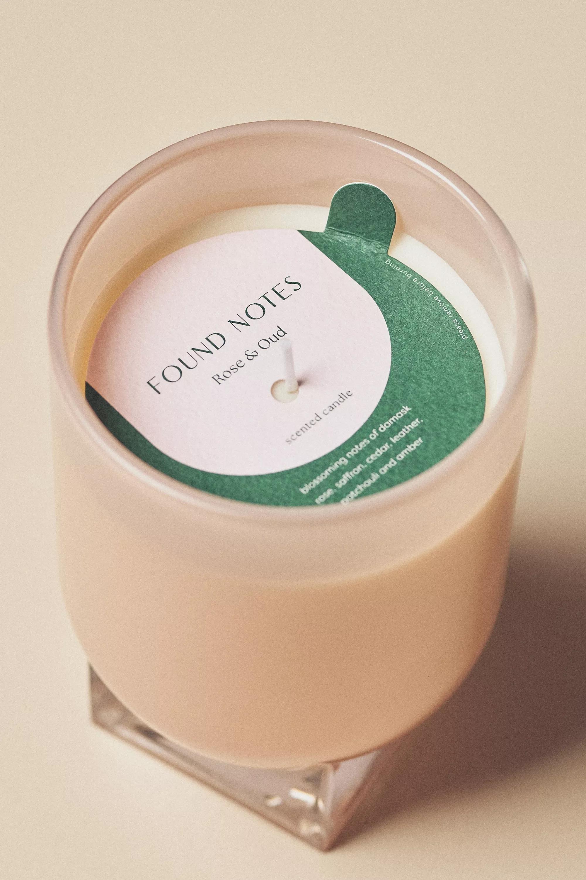 PINK Found Notes Floral Rose & Oud Large Glass Candle, A501_0066, large image number 2
