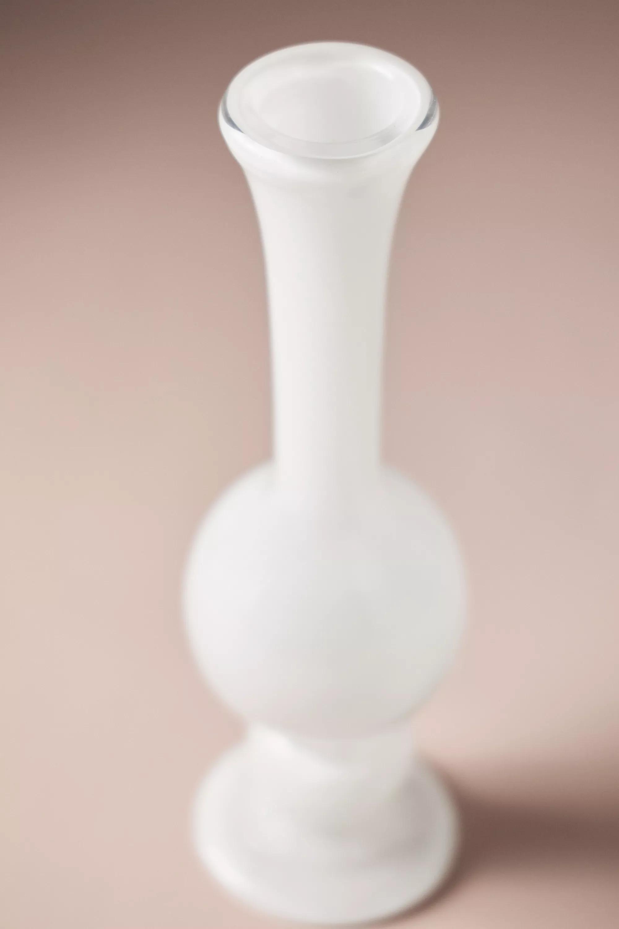 Bristol Soda Glass Bud Vase, White, A501_0010, large image number 2
