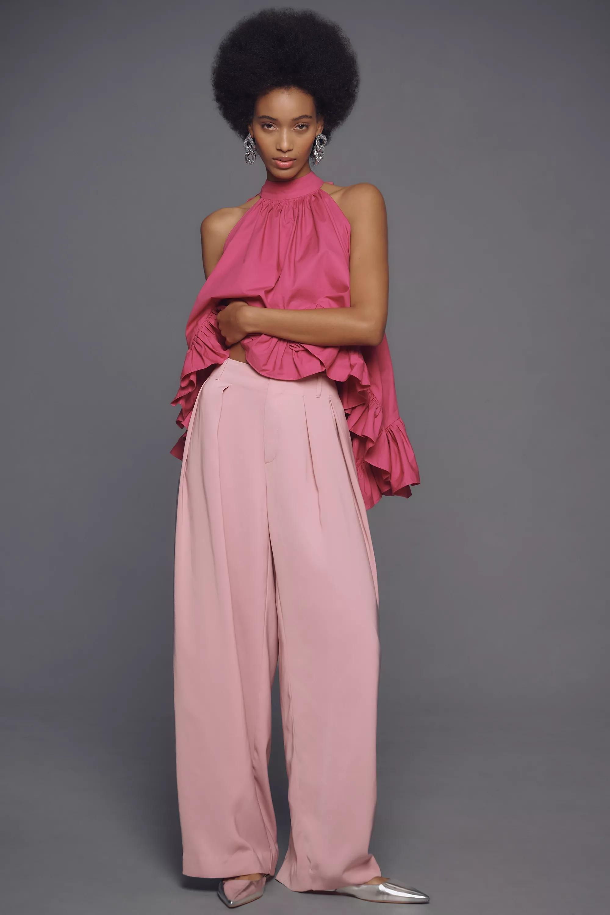 Anthropologie Plain Formal Trousers, Pink, , large image number 0