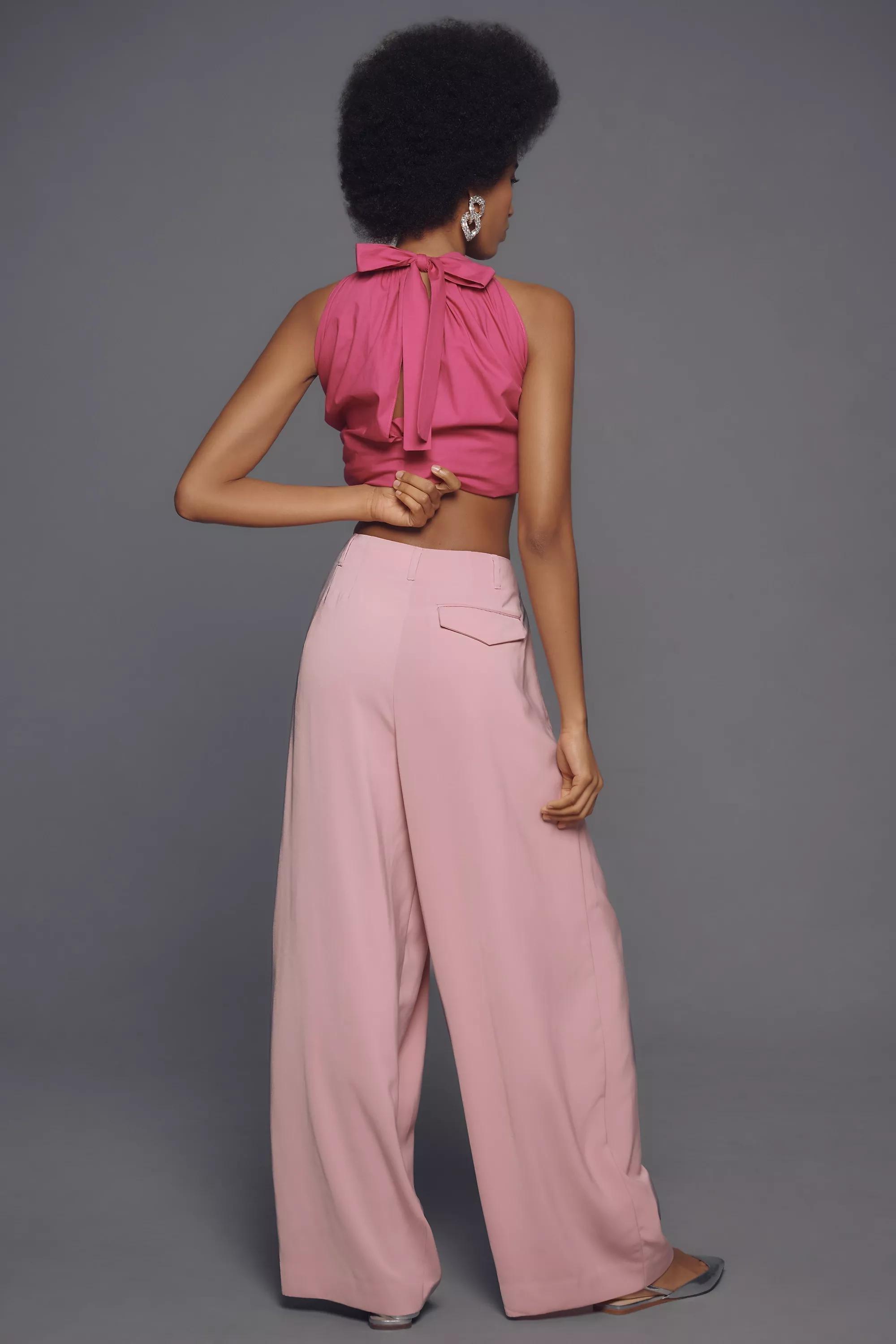 Anthropologie Plain Formal Trousers, Pink, , large image number 3
