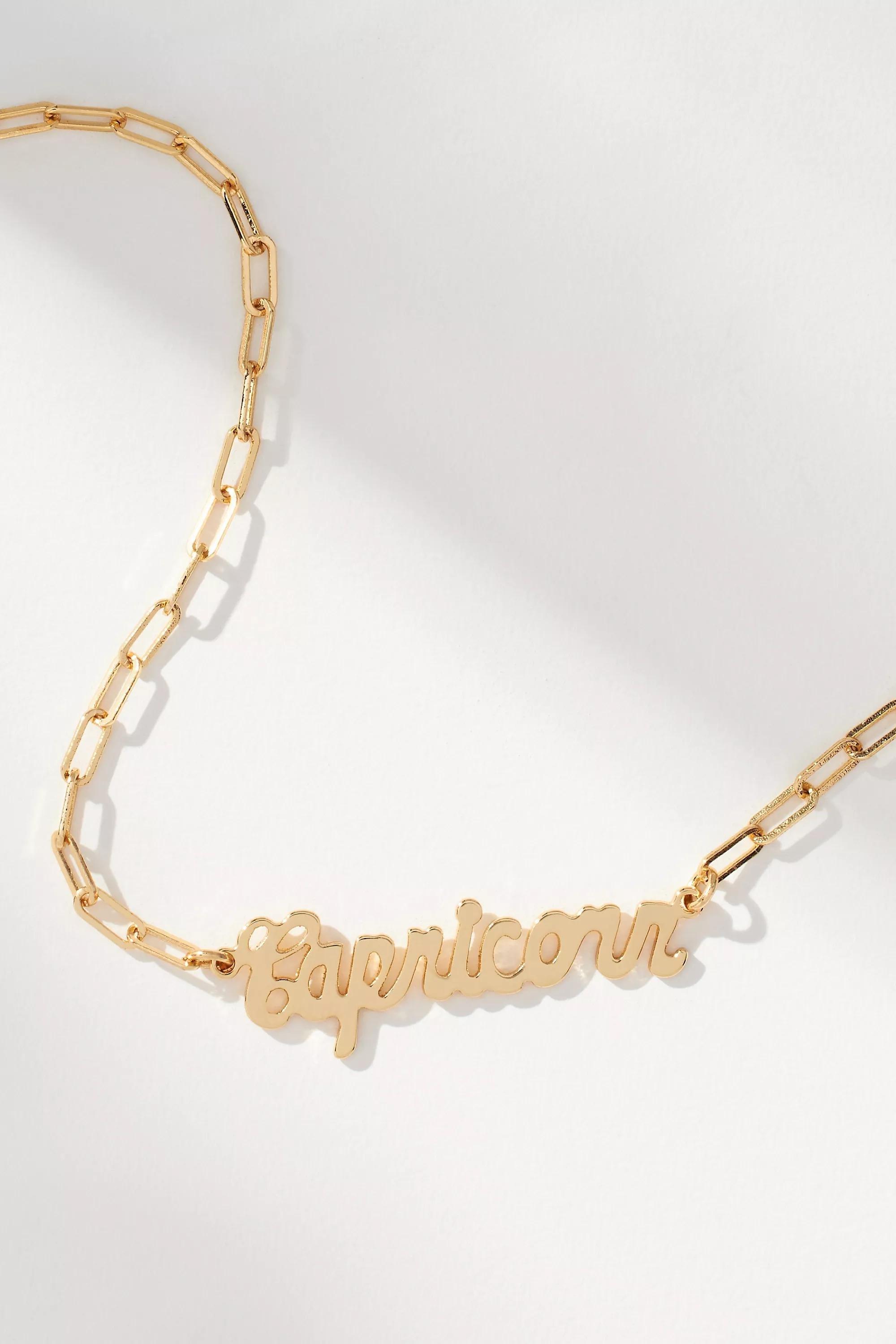 Anthropologie Zodiac Necklace, Gold, A501_0810, medium