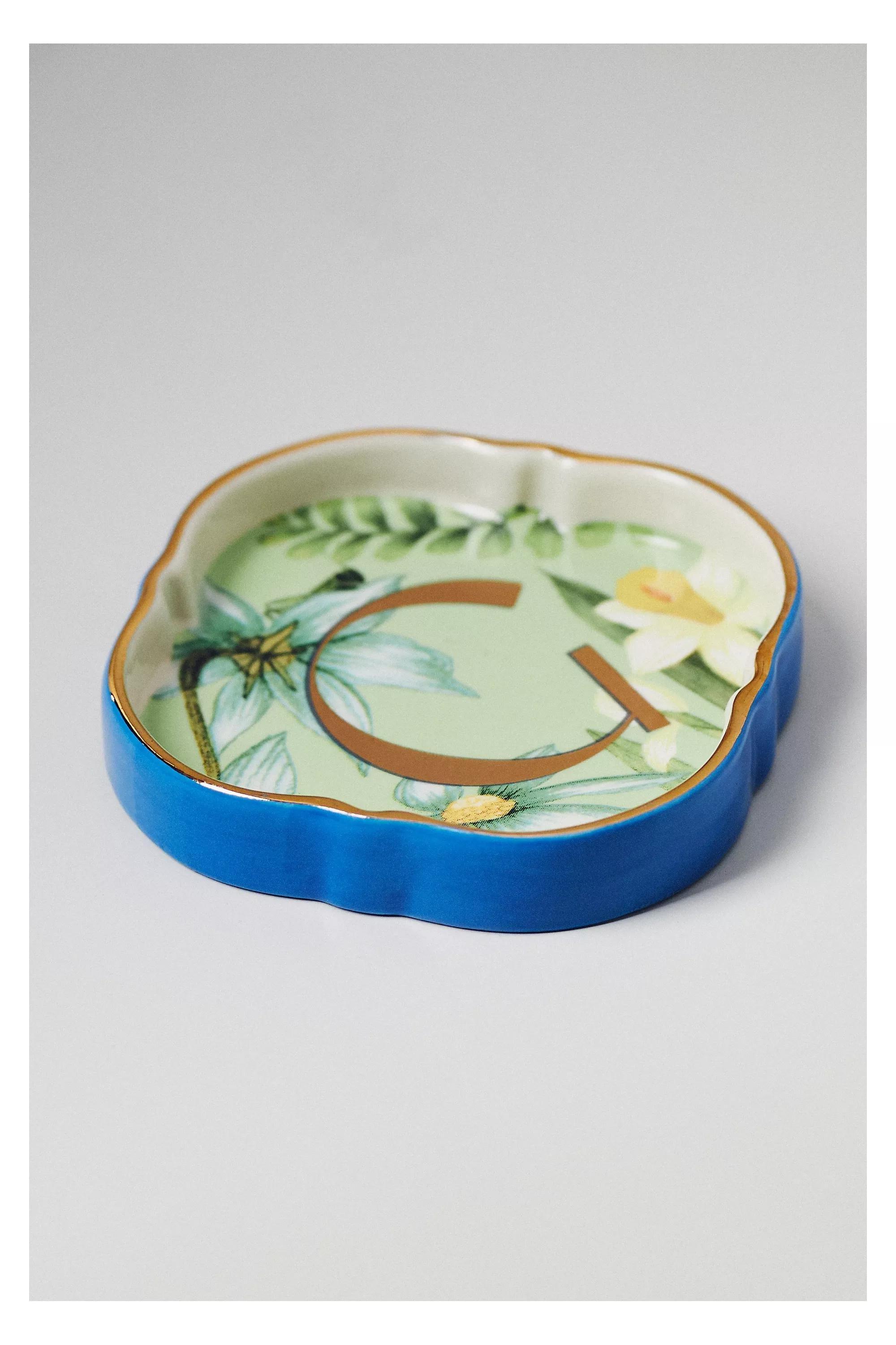 Eden Monogram Stoneware Trinket Dish, A501_0907, medium