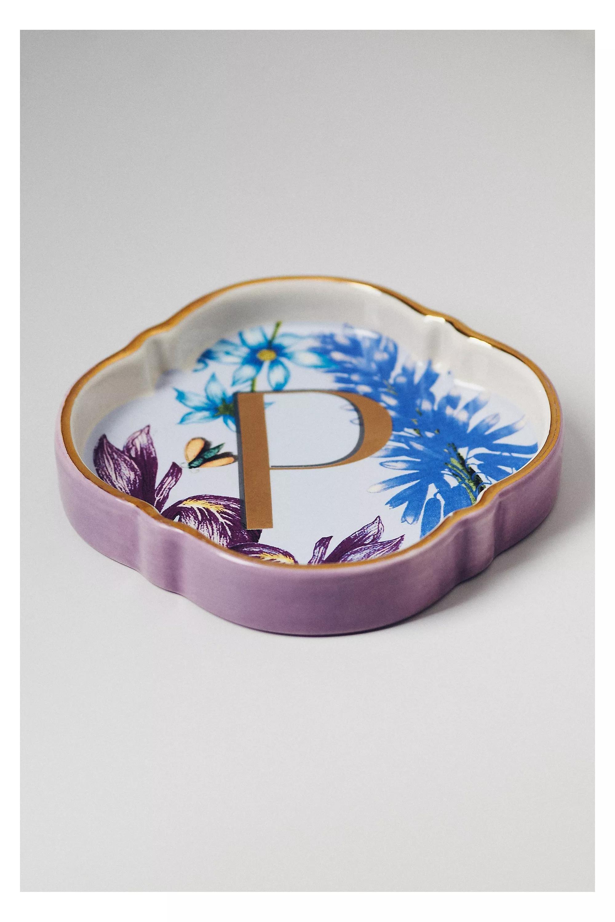 P Eden Monogram Stoneware Trinket Dish, , medium