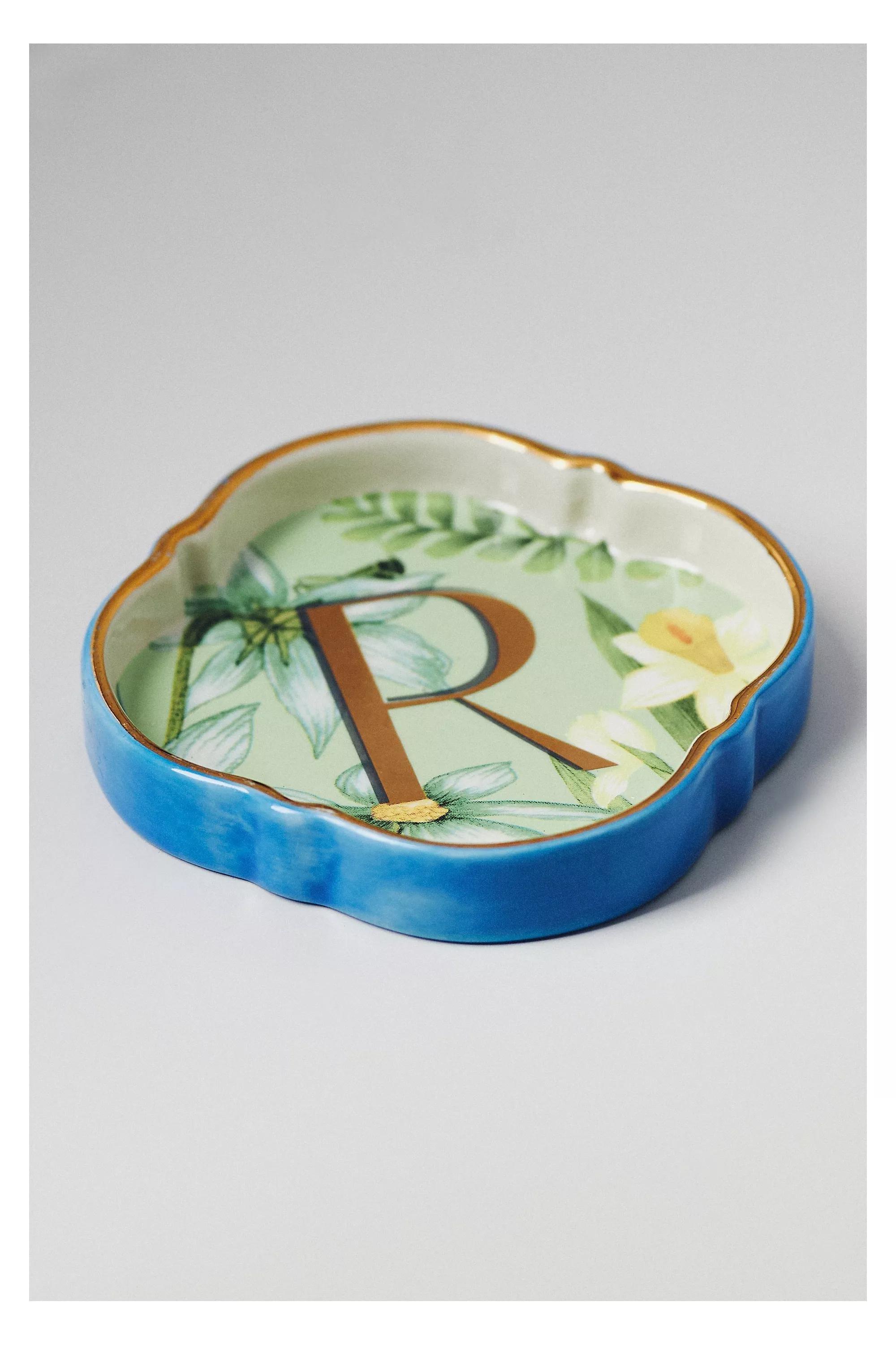 R Eden Monogram Stoneware Trinket Dish, A501_0918, large image number 0