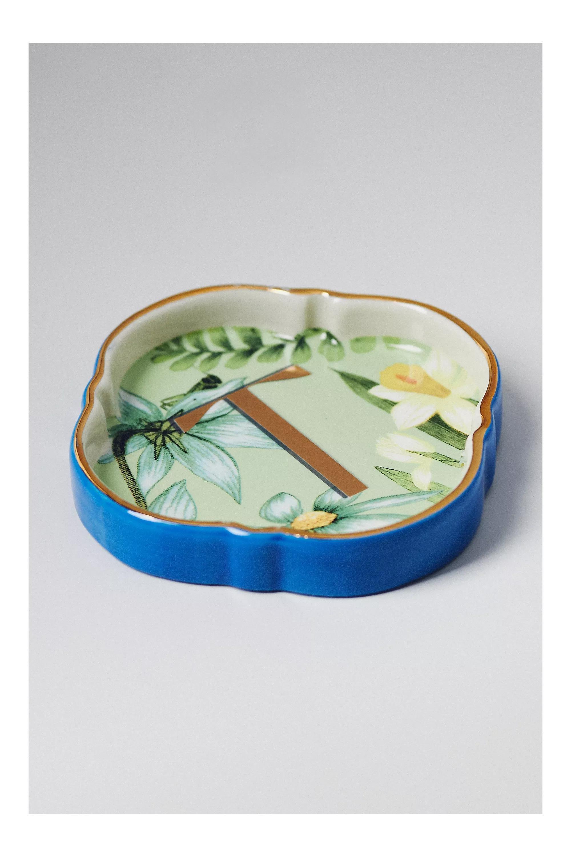 T Eden Monogram Stoneware Trinket Dish, Multicolour, A501_0920, large image number 0