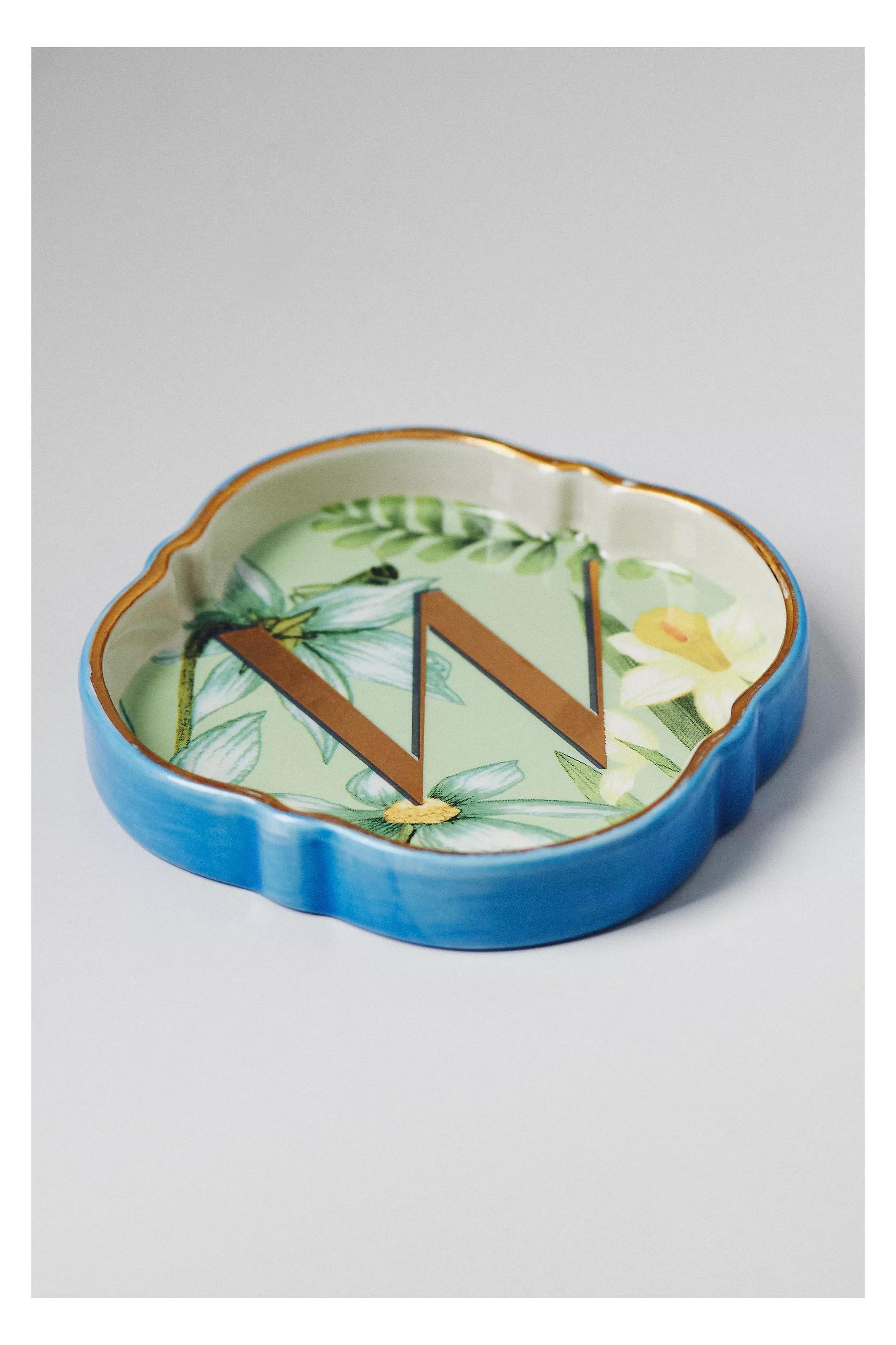 W Eden Monogram Stoneware Trinket Dish, , medium
