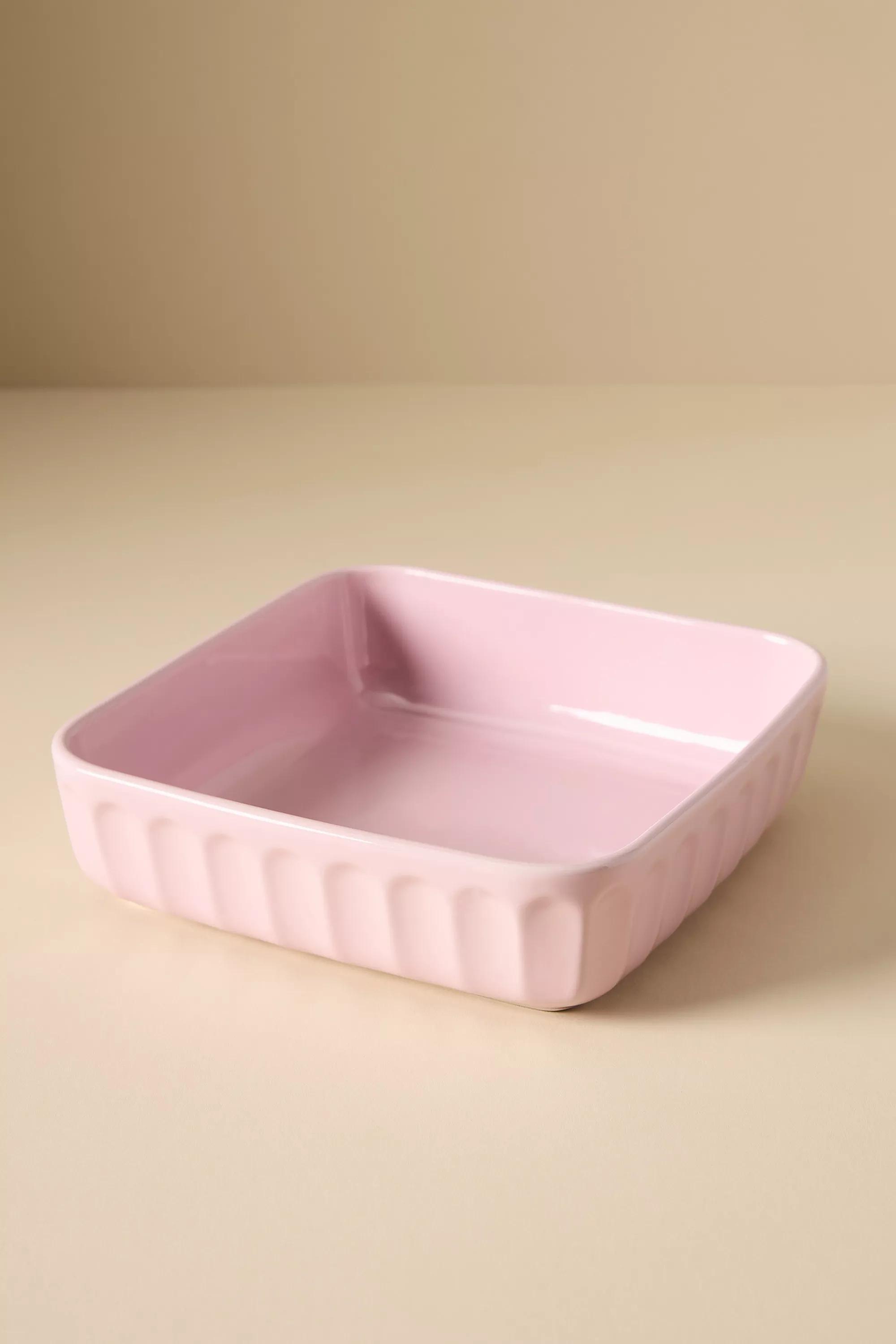 Stoneware Square Baking Dish, Pink, A501_0073, large image number 1