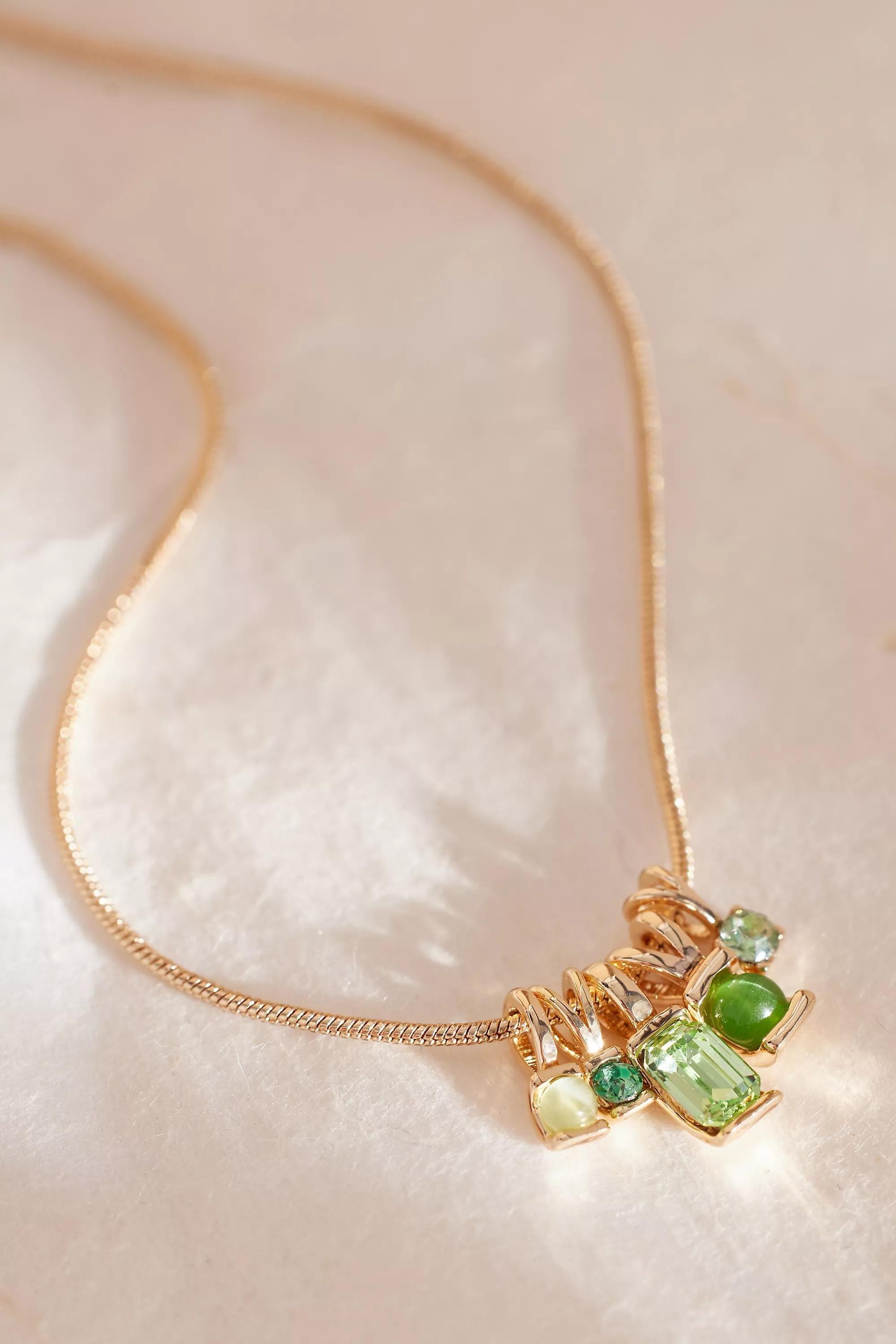 Anthropologie Chain Necklace, Brown, A501_0030, large image number 3