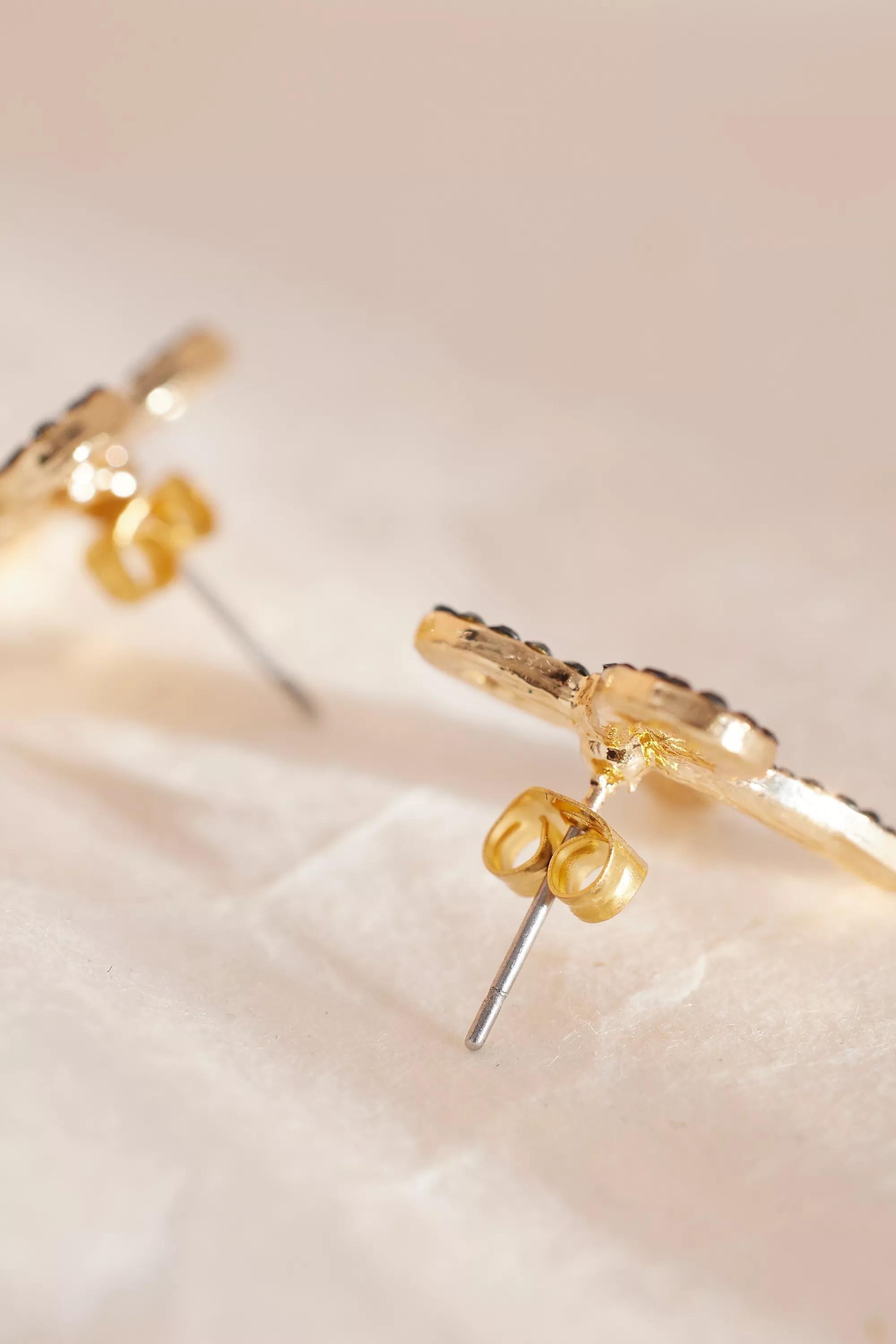 Anthropologie Stud Earrings, Blue, A501_0041, large image number 3