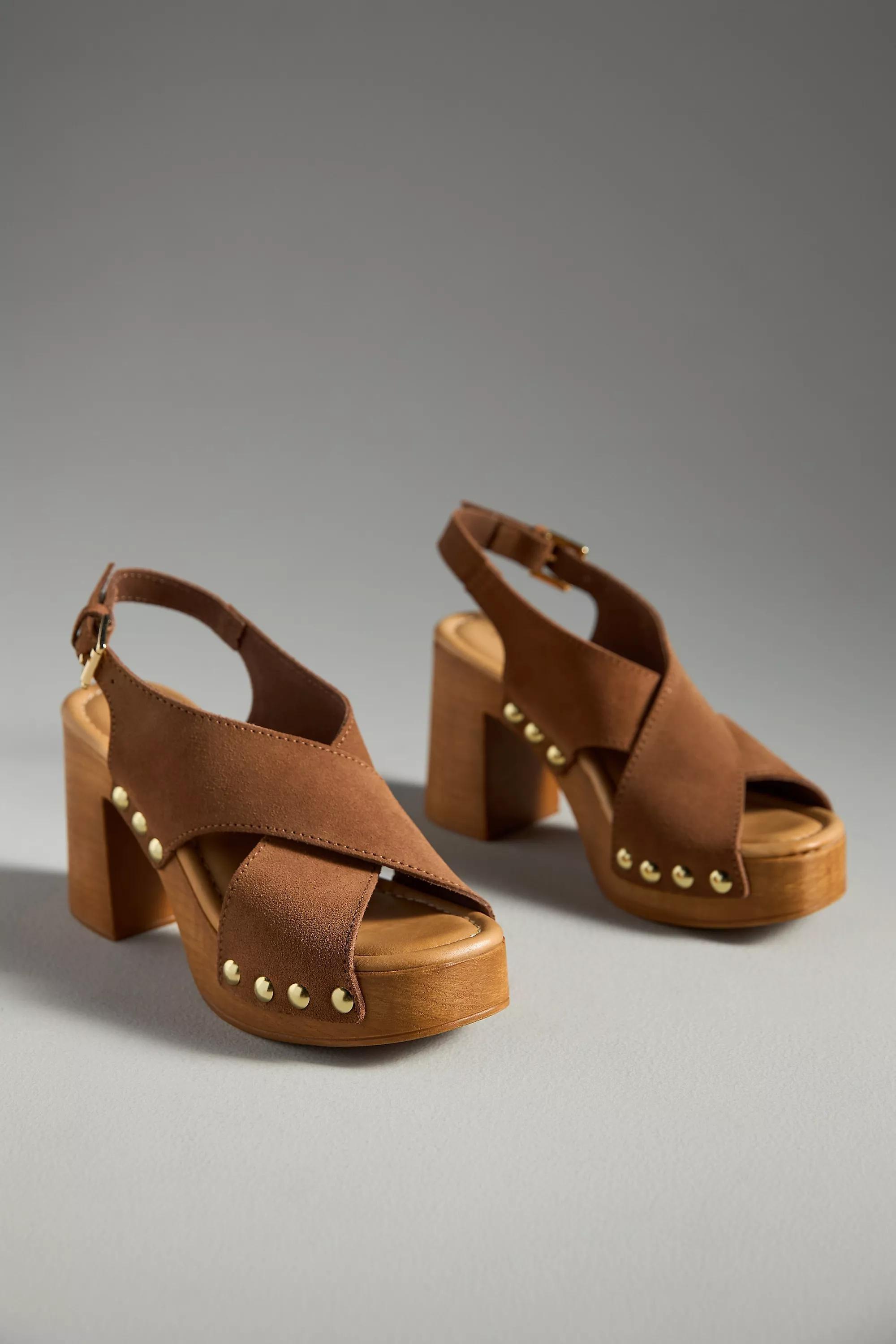 Anthropologie Platform Sandals, Brown, , large image number 1