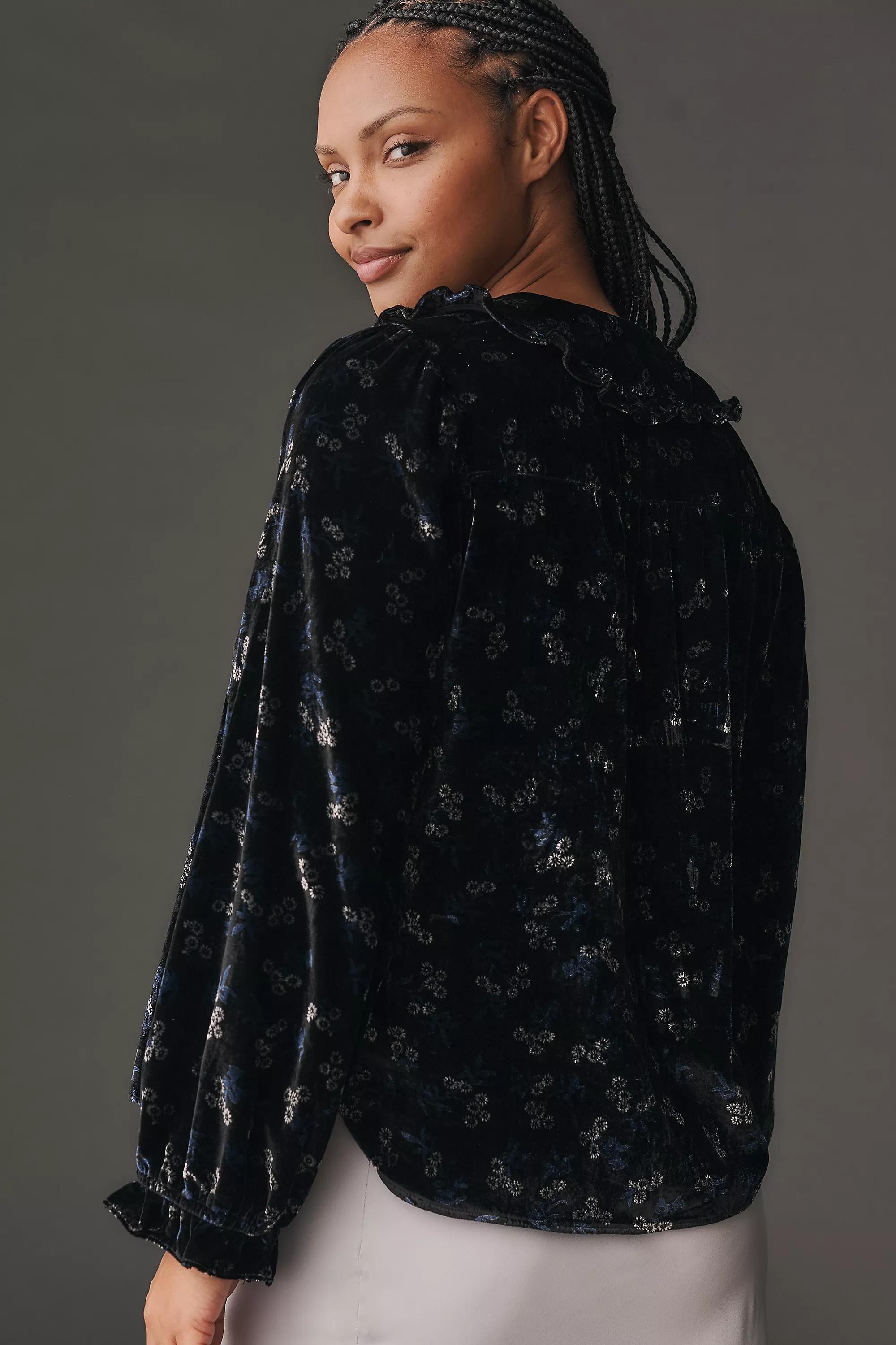 By Pilcro Collared Button-Front Blousem, Black, A501_0520, large image number 4