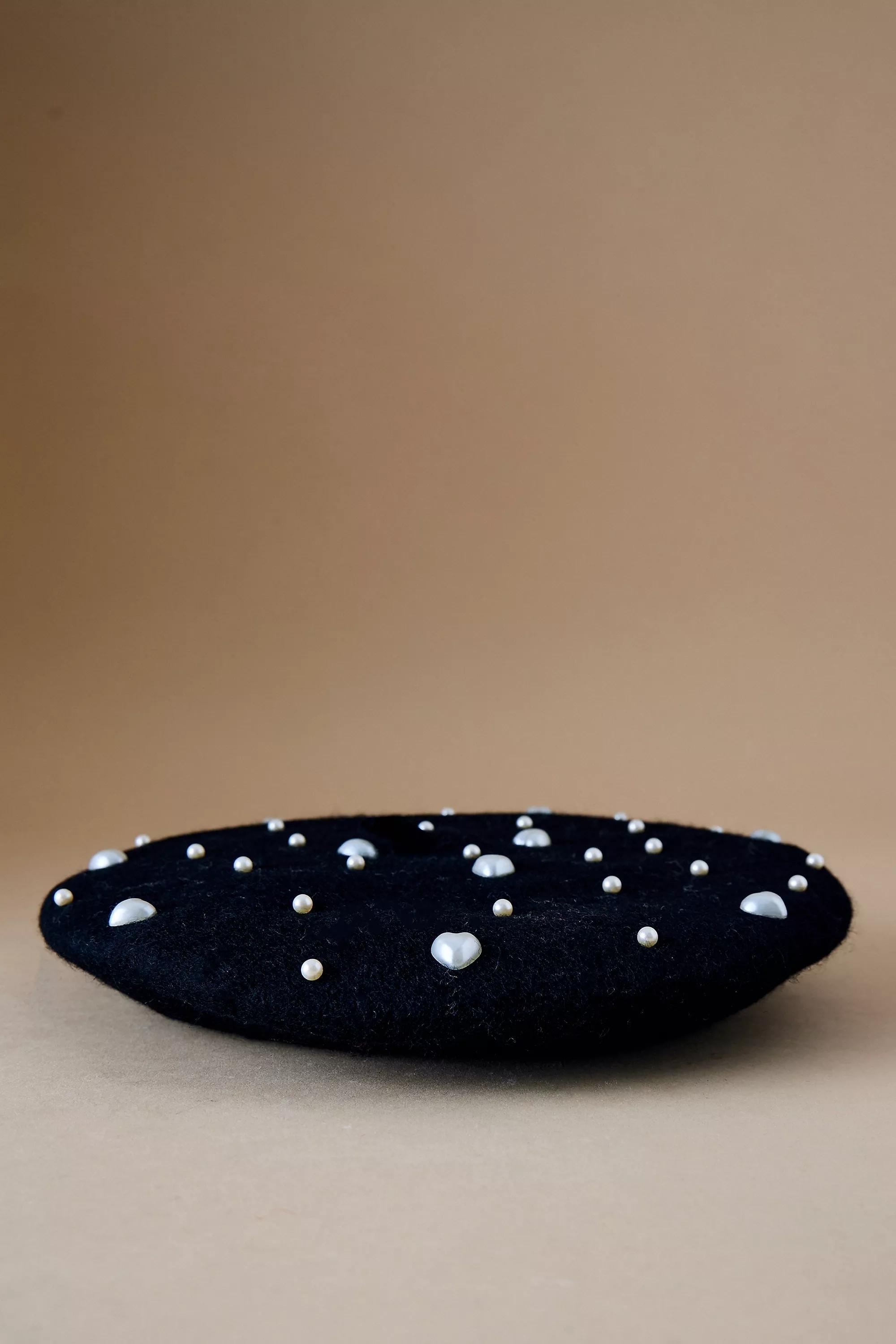 Anthropologie Embellished Beret, Blue, A501_0001, large image number 0