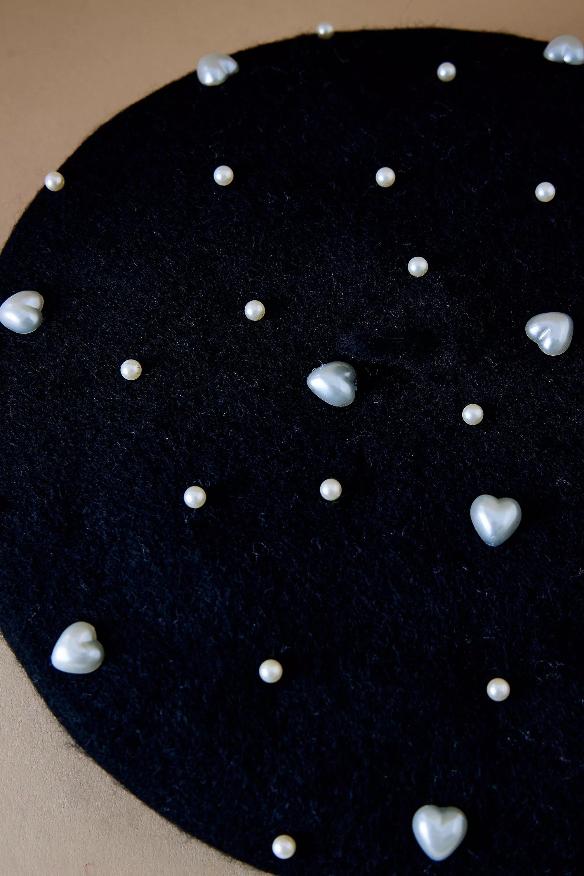 Anthropologie Embellished Beret, Blue, A501_0001, large image number 1