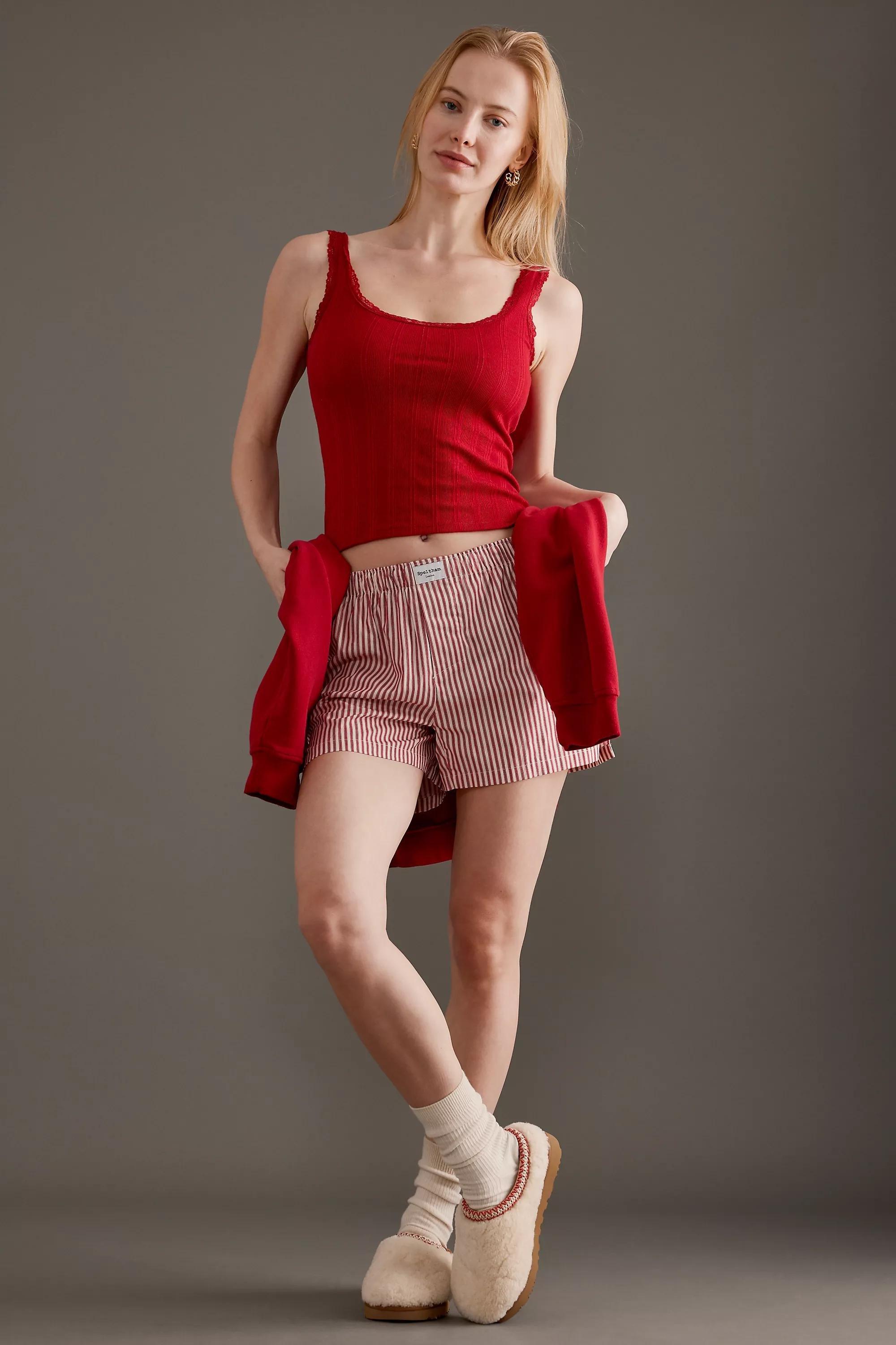 Anthropologie Ribbed Crop Top, Red, , large image number 1