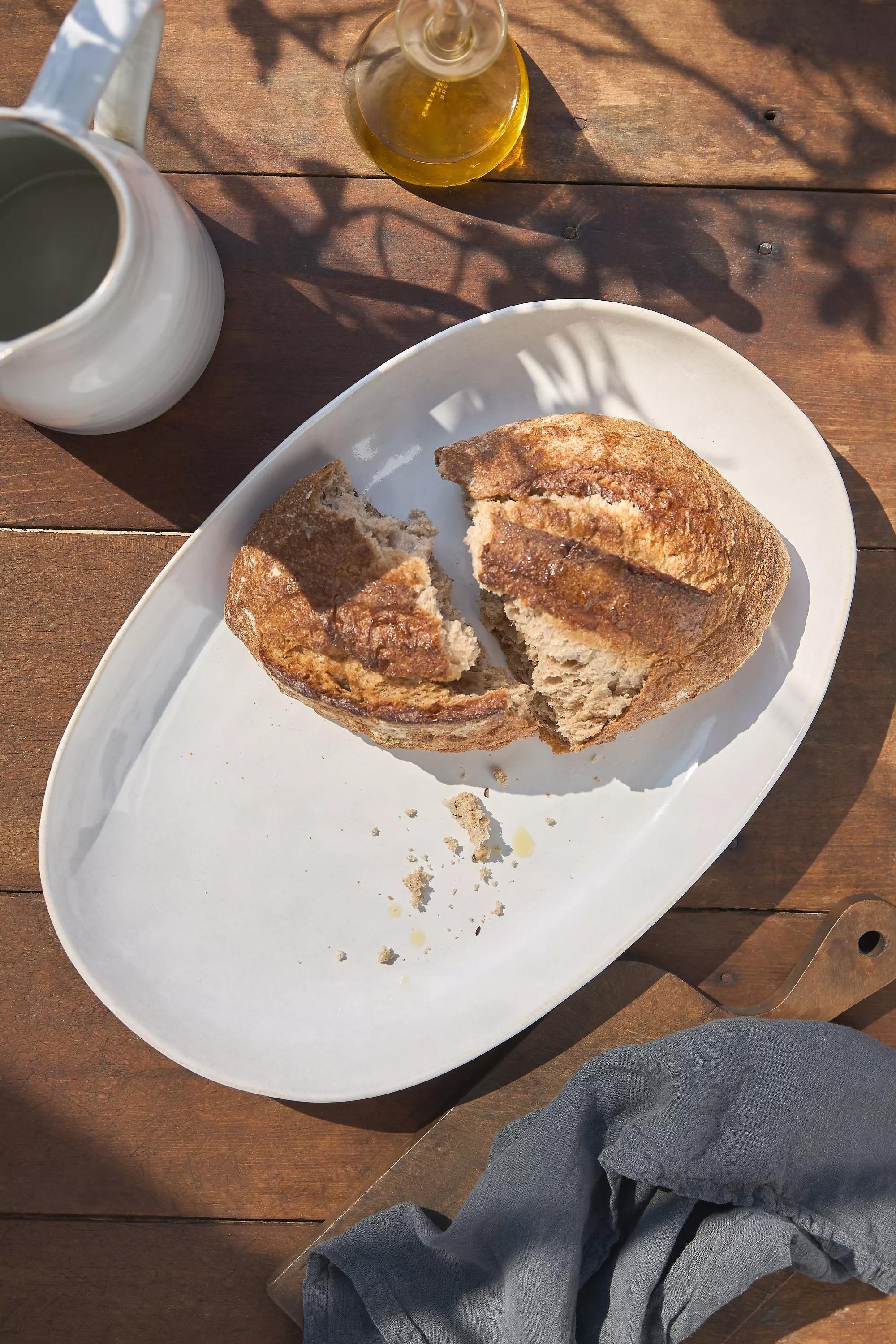 The Rowen Portuguese Stoneware Large Platter, White, A501_0011, medium