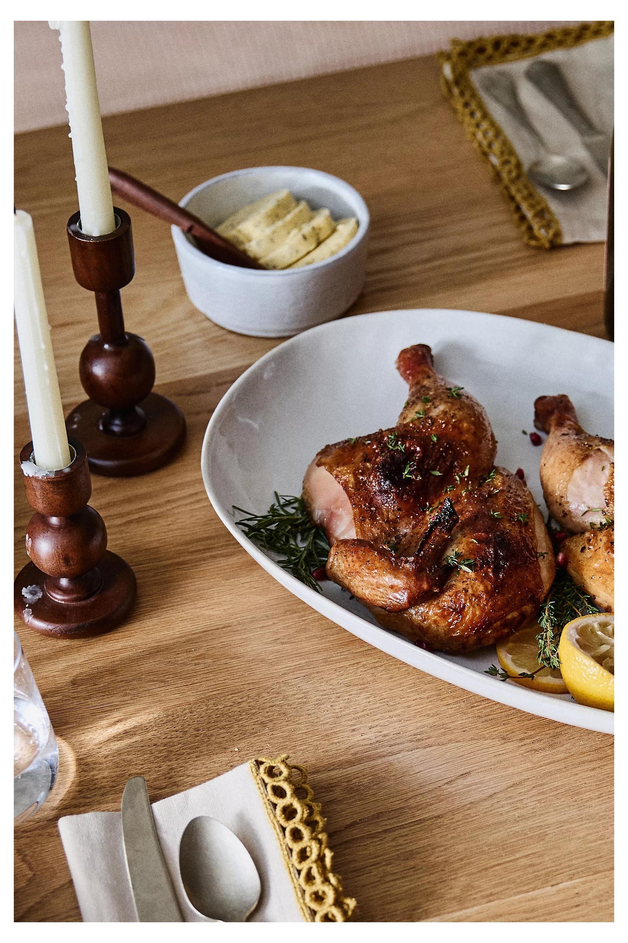 The Rowen Portuguese Stoneware Large Platter, White, A501_0011, medium