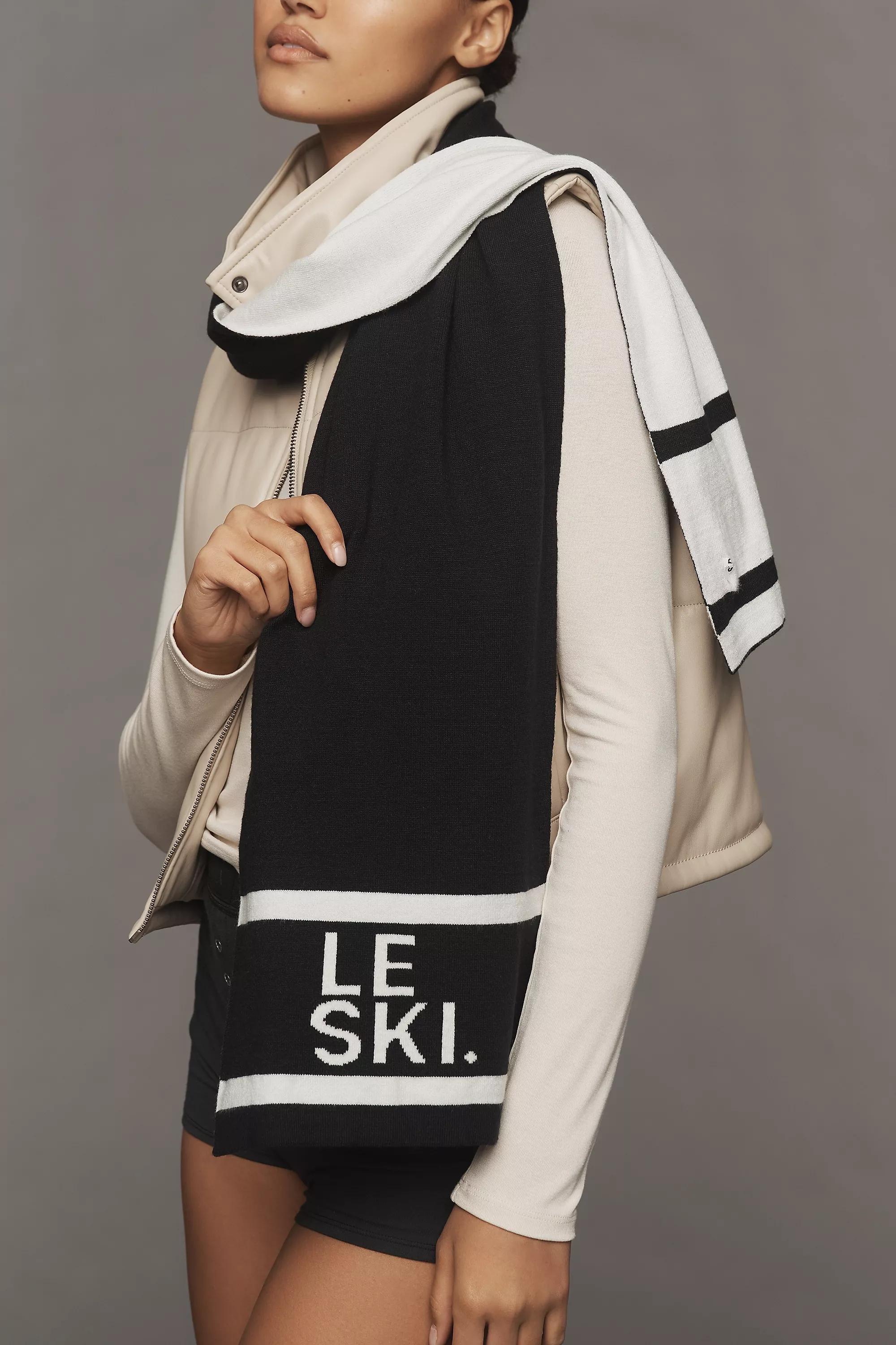 Knitted Colour Block Scarf, Black, A501_0001, large image number 1