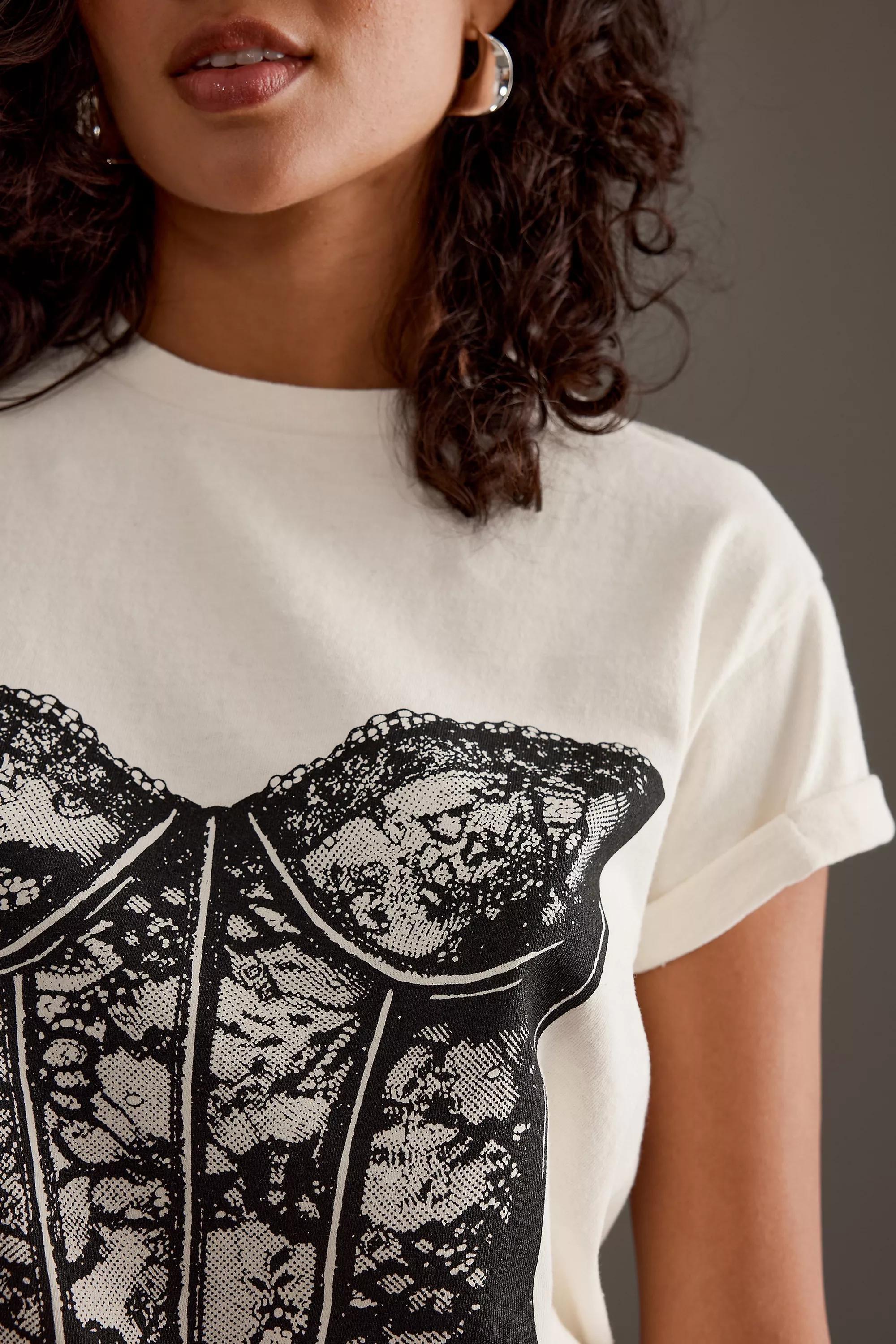 Lace Corset Print Baby T-Shirt, Cream, , large image number 3