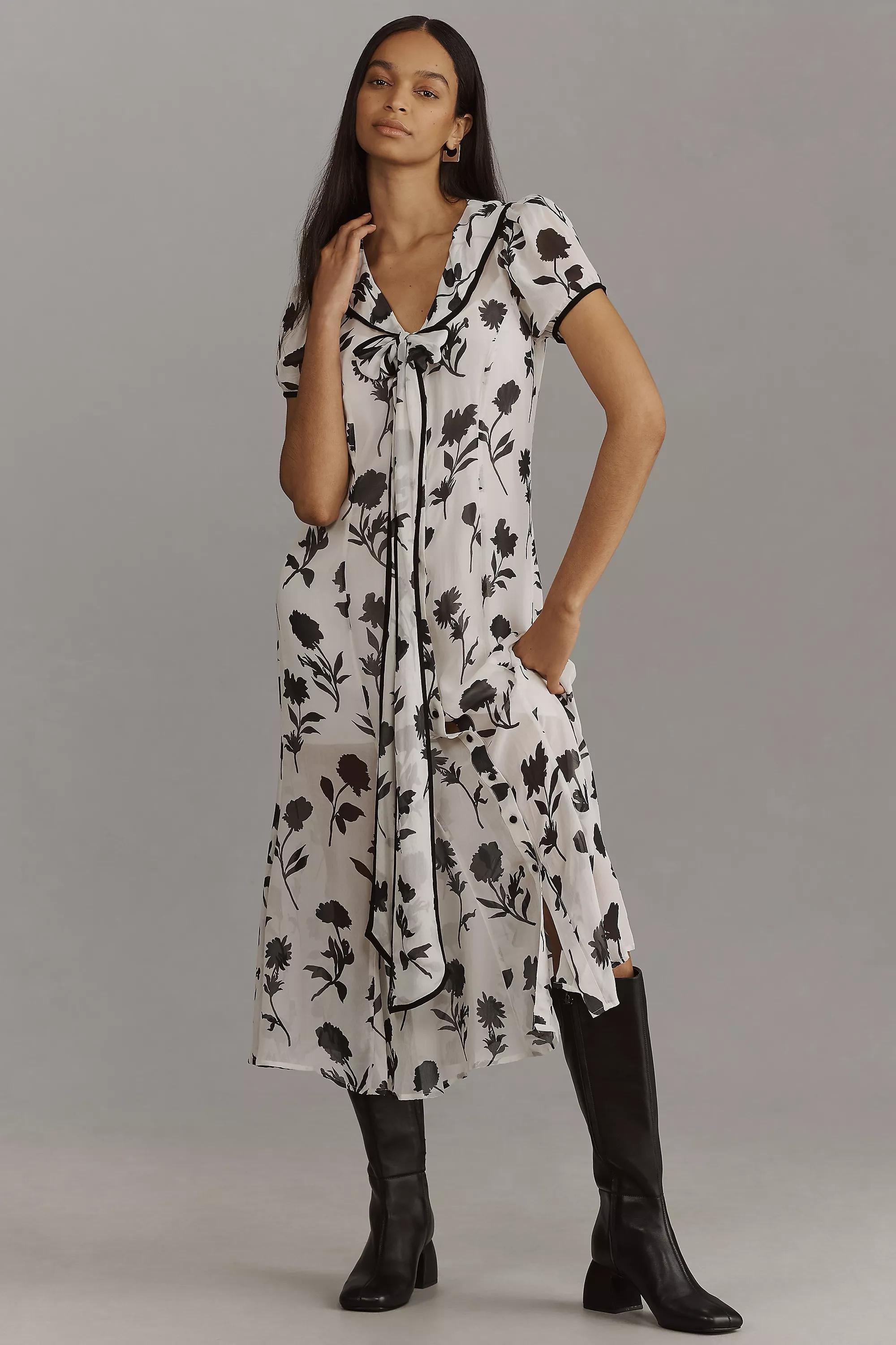 Anthropologie Floral Shirt Dress, Beige, , large image number 0