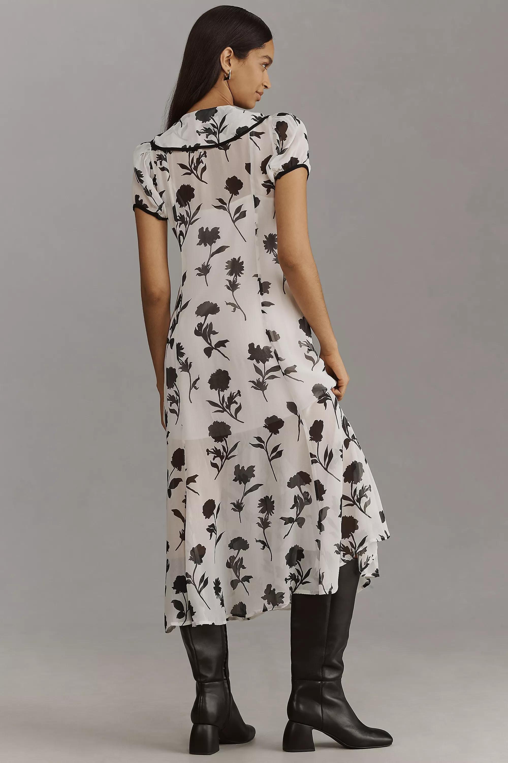 Anthropologie Floral Shirt Dress, Beige, , large image number 1