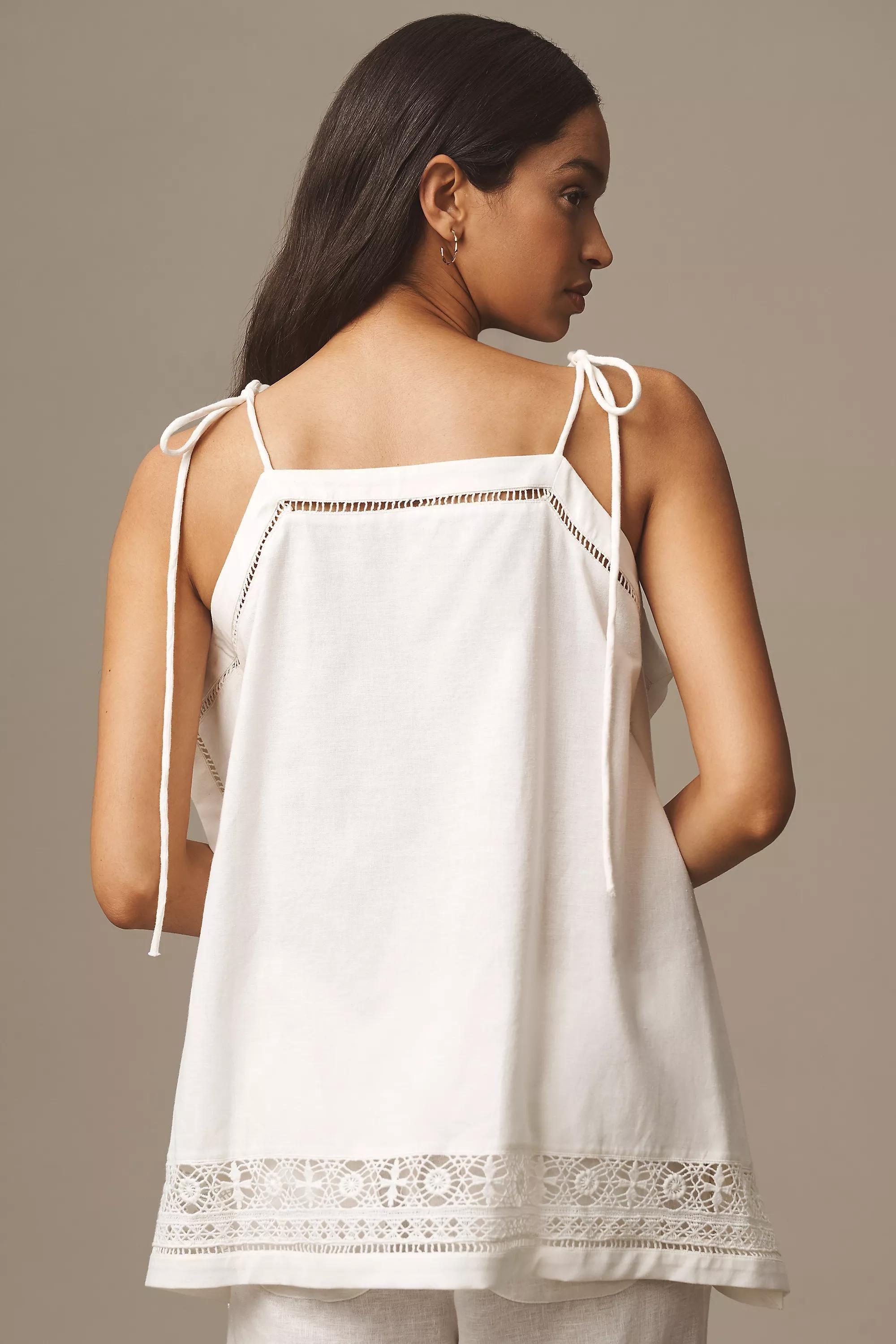 Anthropologie Lace Details Blouse, White, , large image number 1