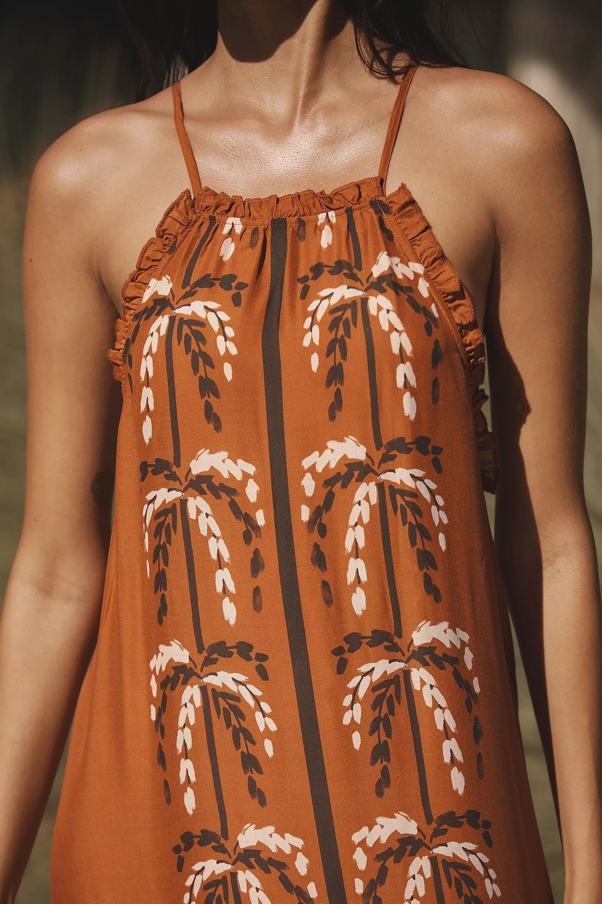Anthropologie Embroidered A-Line Bohemian Maxi, Brown, , large image number 1