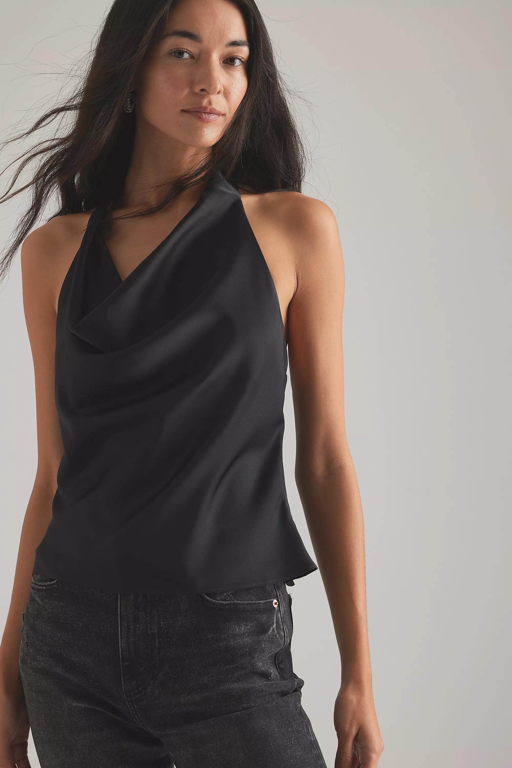 Anthropologie Satin Finish Blouse, Green, , large image number 4