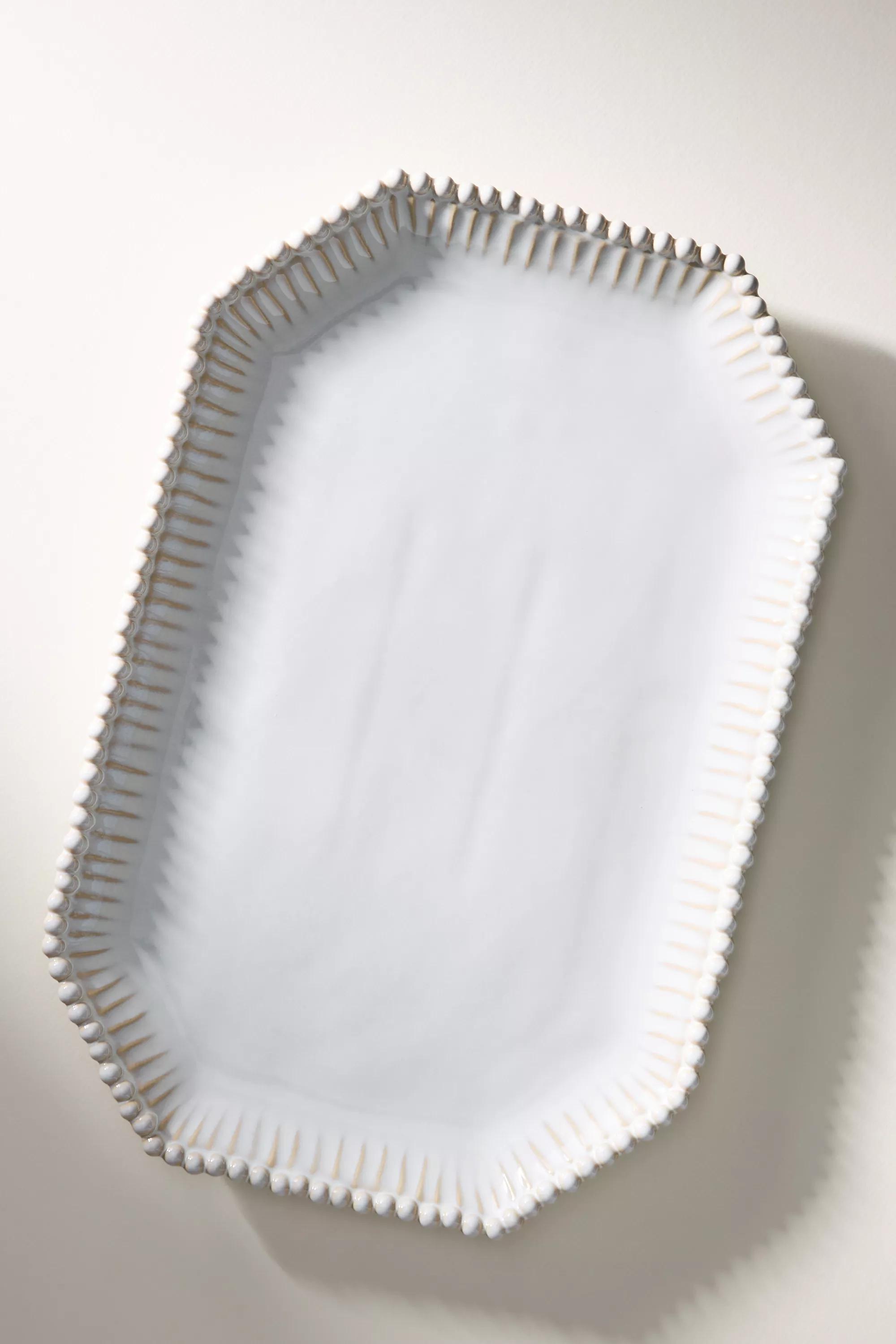 Lyon Portuguese Stoneware Platter, White, A501_0011, large image number 2