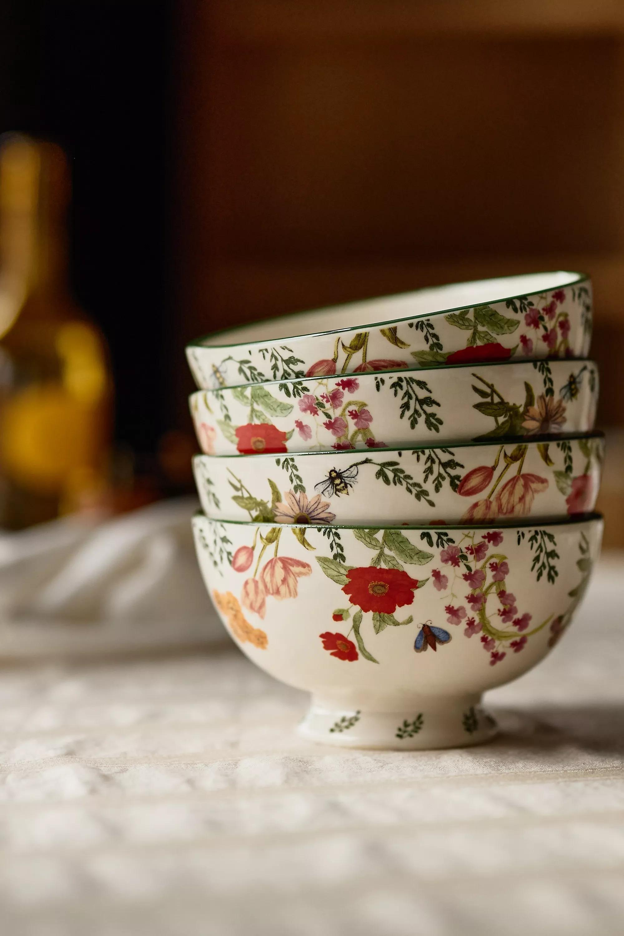 Eden Stoneware Cereal Bowls, Set Of 4, Green, A501_0038, large image number 0