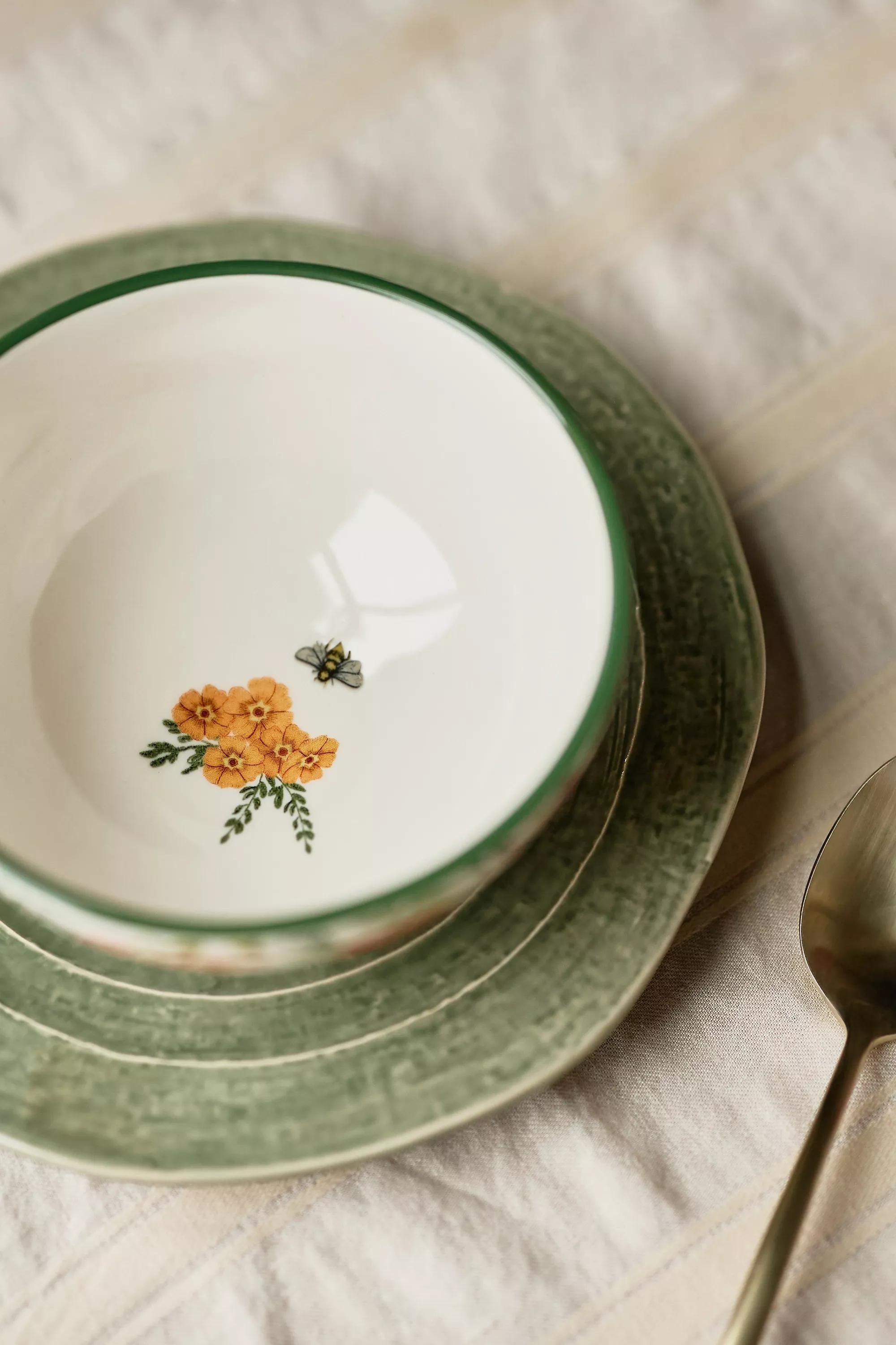 Eden Stoneware Cereal Bowls, Set Of 4, Green, A501_0038, large image number 1