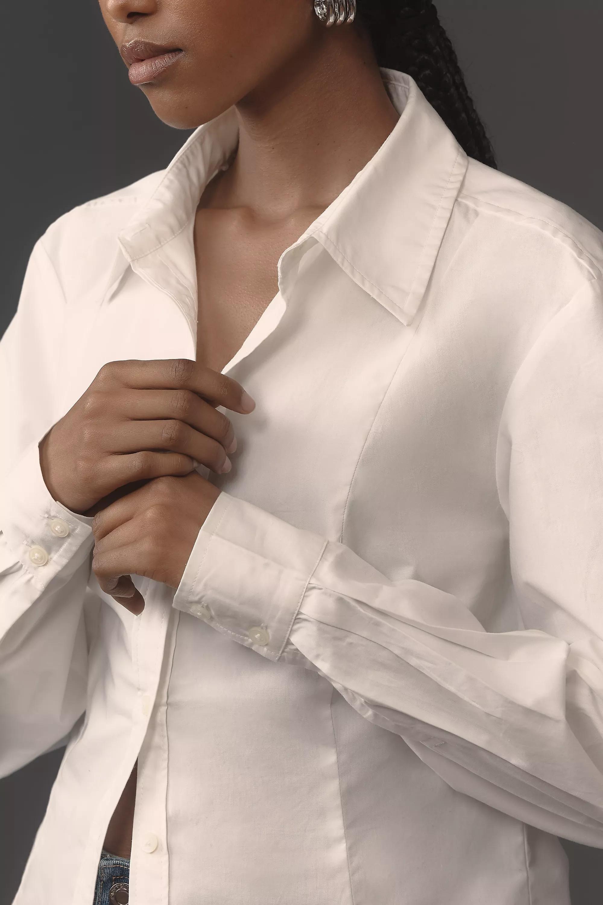 Anthropologie Plain Button Down, White, , large image number 3