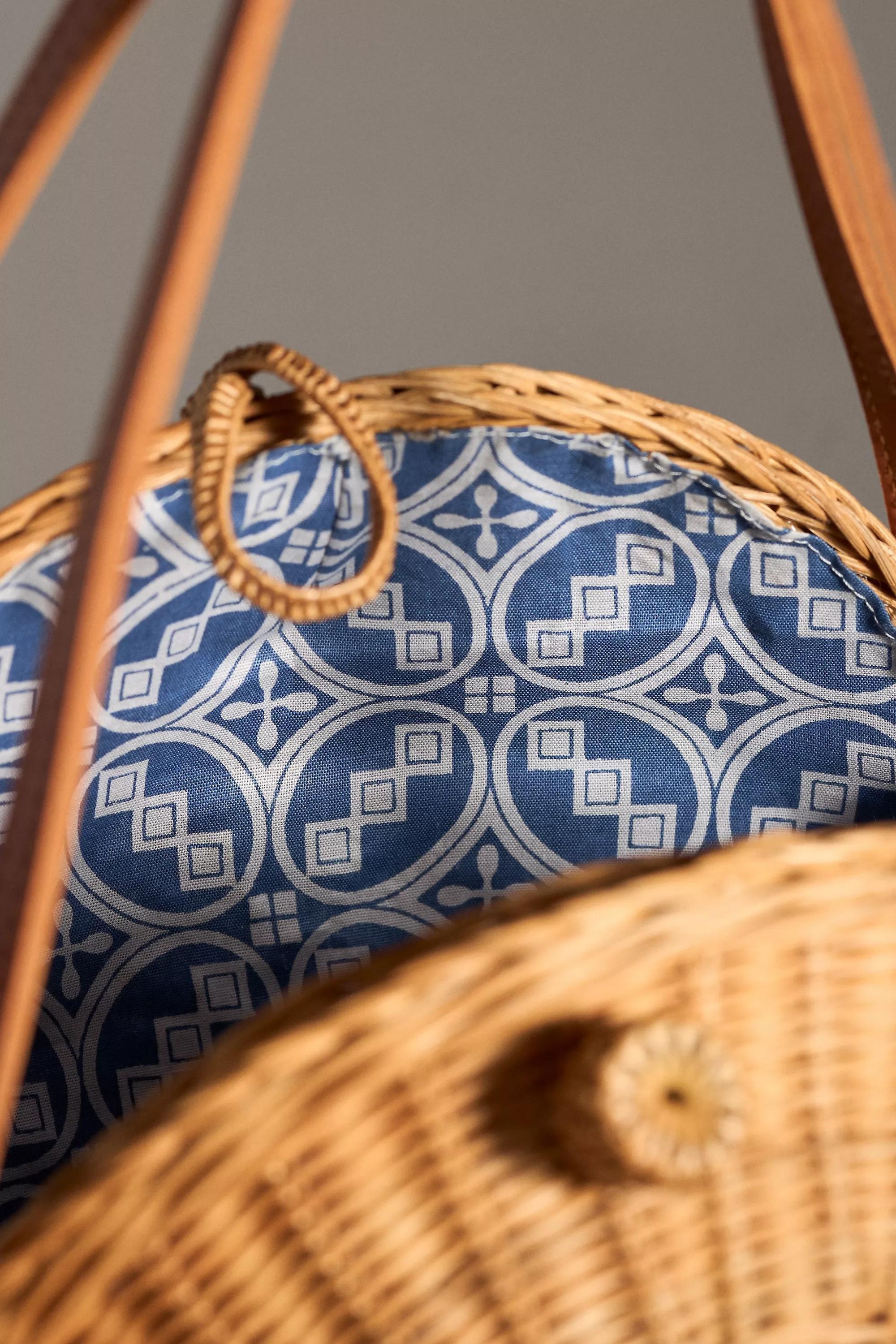 Woven Rattan Round Shoulder Bag, Brown, A501_0014, large image number 2