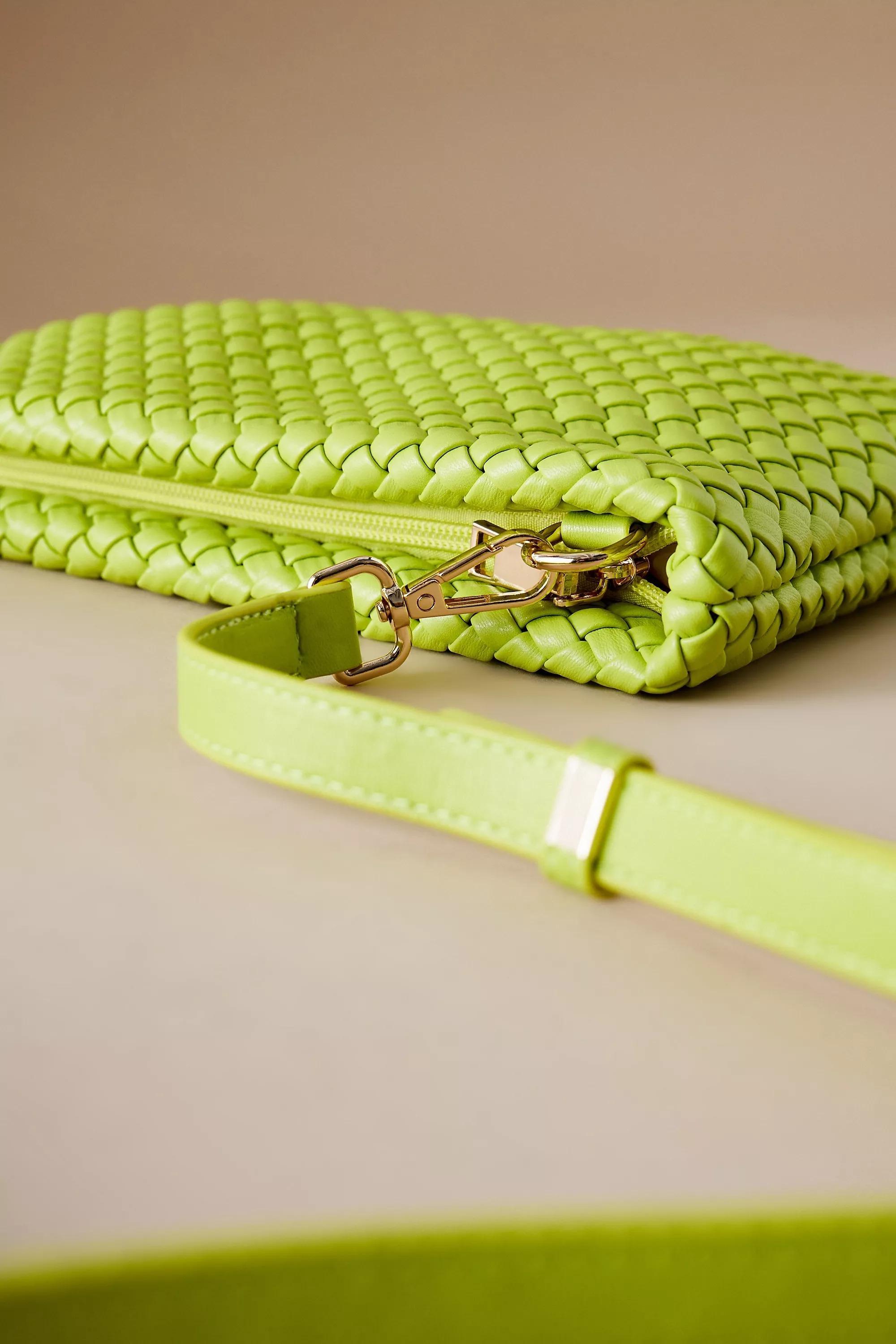 By Melie Bianco Daisy Woven Faux-Leather Crossbody Bag, Yellow, A501_0034, large image number 1