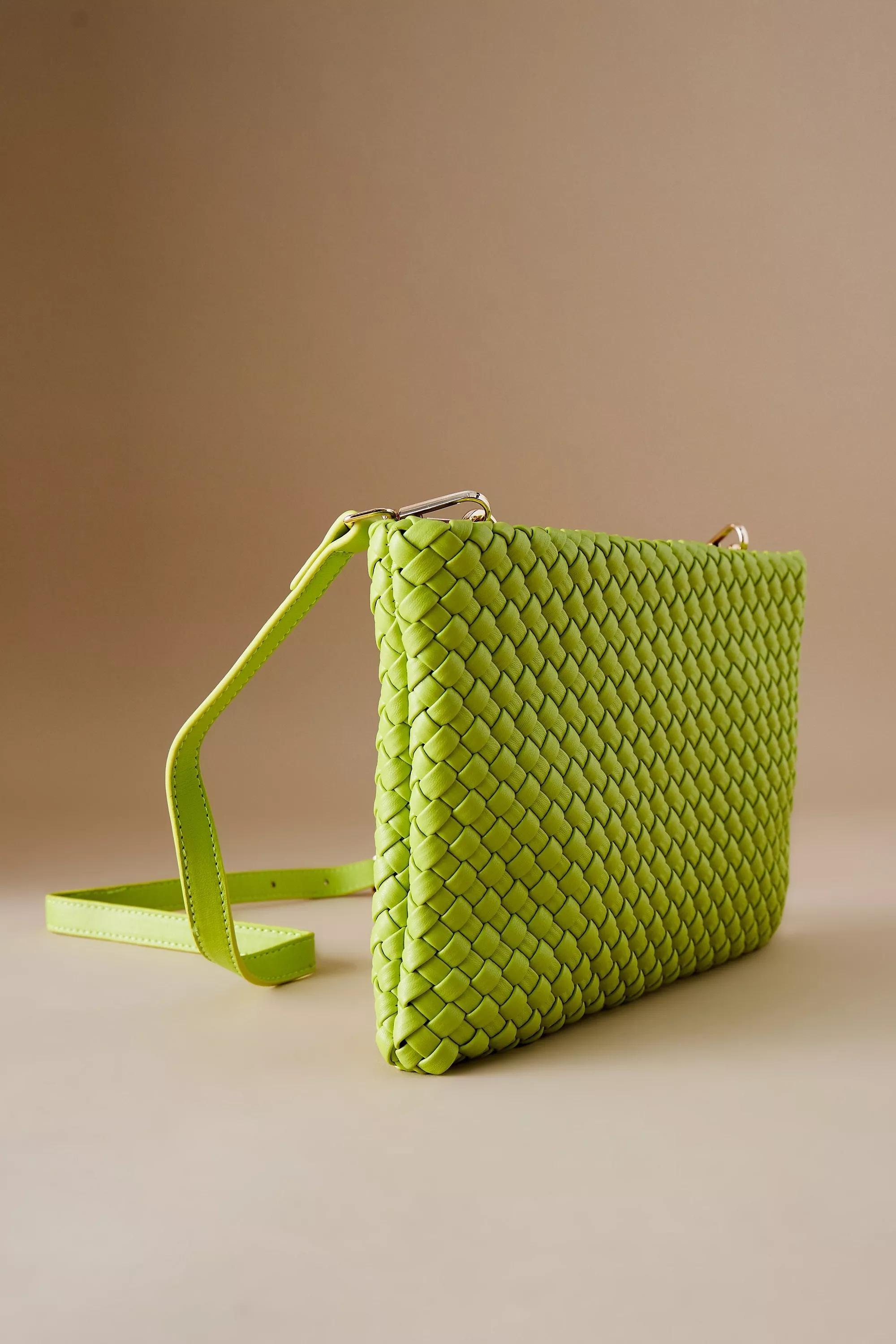 By Melie Bianco Daisy Woven Faux-Leather Crossbody Bag, Yellow, A501_0034, large image number 2