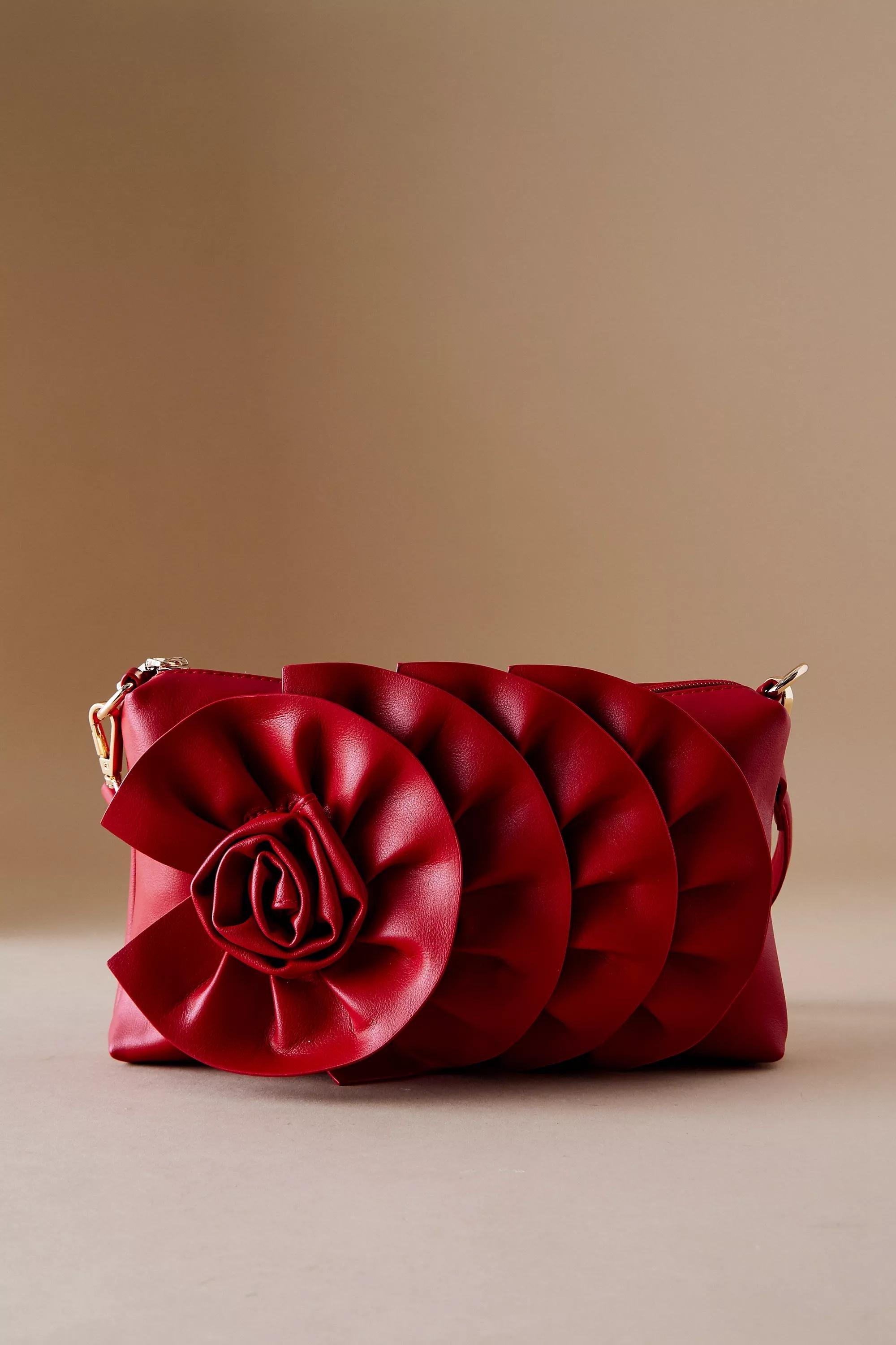Anthropologie Handmade Embellishment Bag, Red, A501_0060, large image number 1