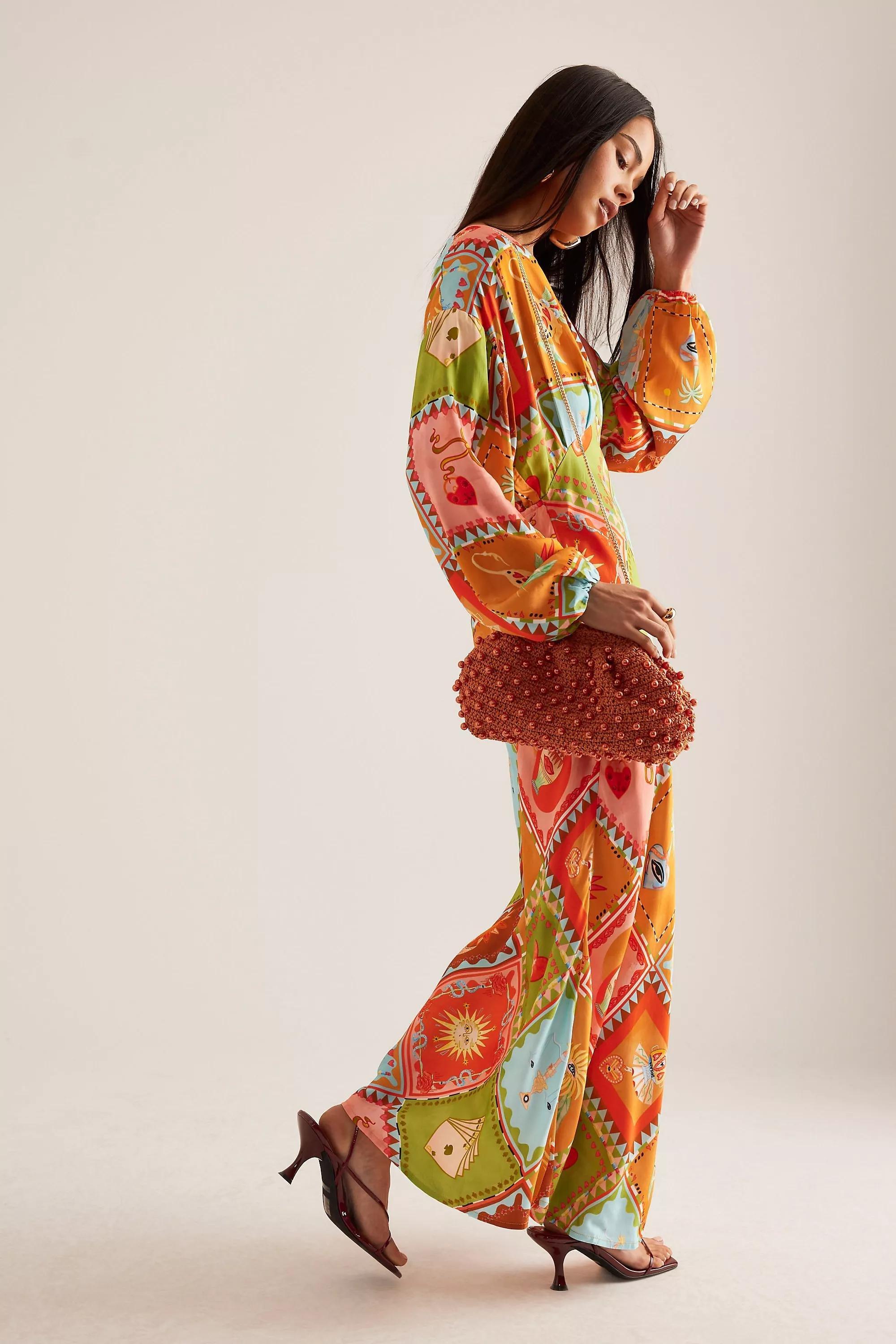 By Anthropologie Beaded Crochet Clutch, Orange, A501_0080, large image number 4