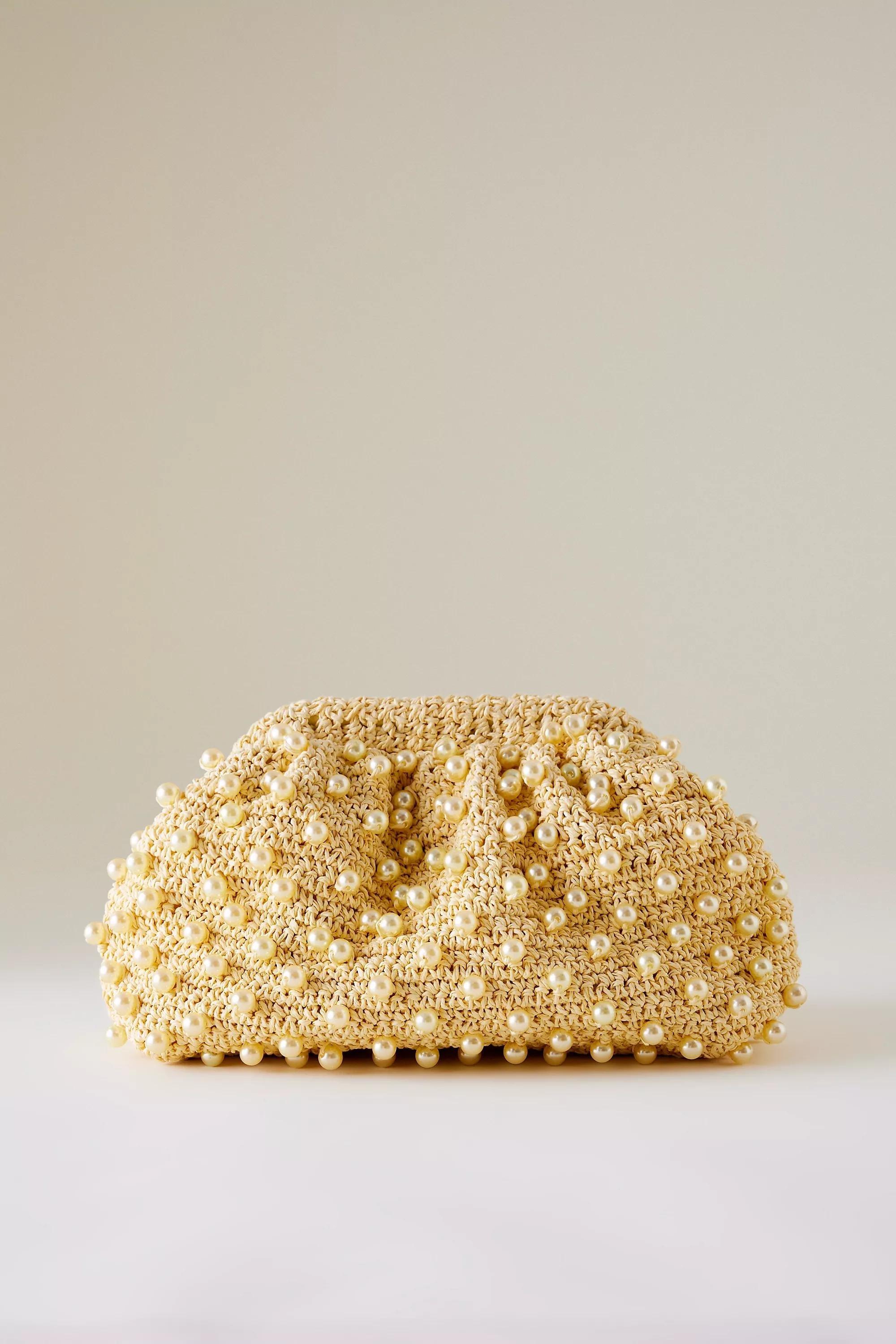 By Anthropologie Beaded Crochet Clutch, Yellow, A501_0270, large image number 3
