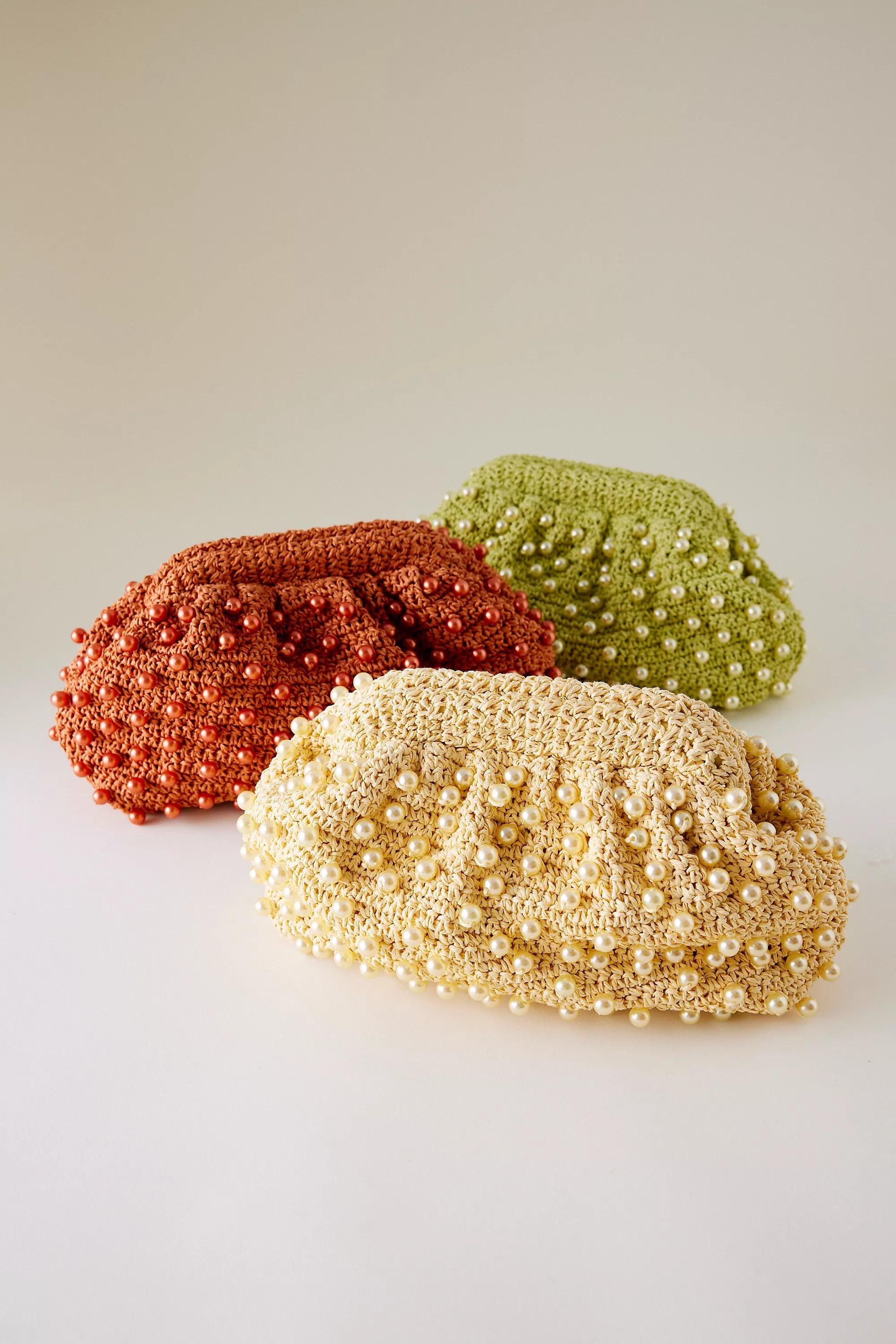 By Anthropologie Beaded Crochet Clutch, Yellow, A501_0270, large image number 5