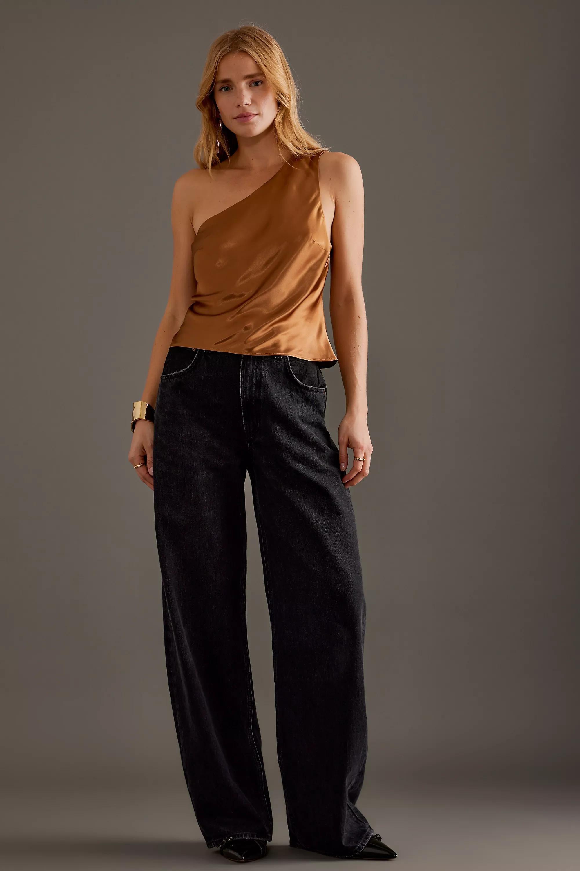 Anthropologie Satin Finish Blouse, Gold, , large image number 2