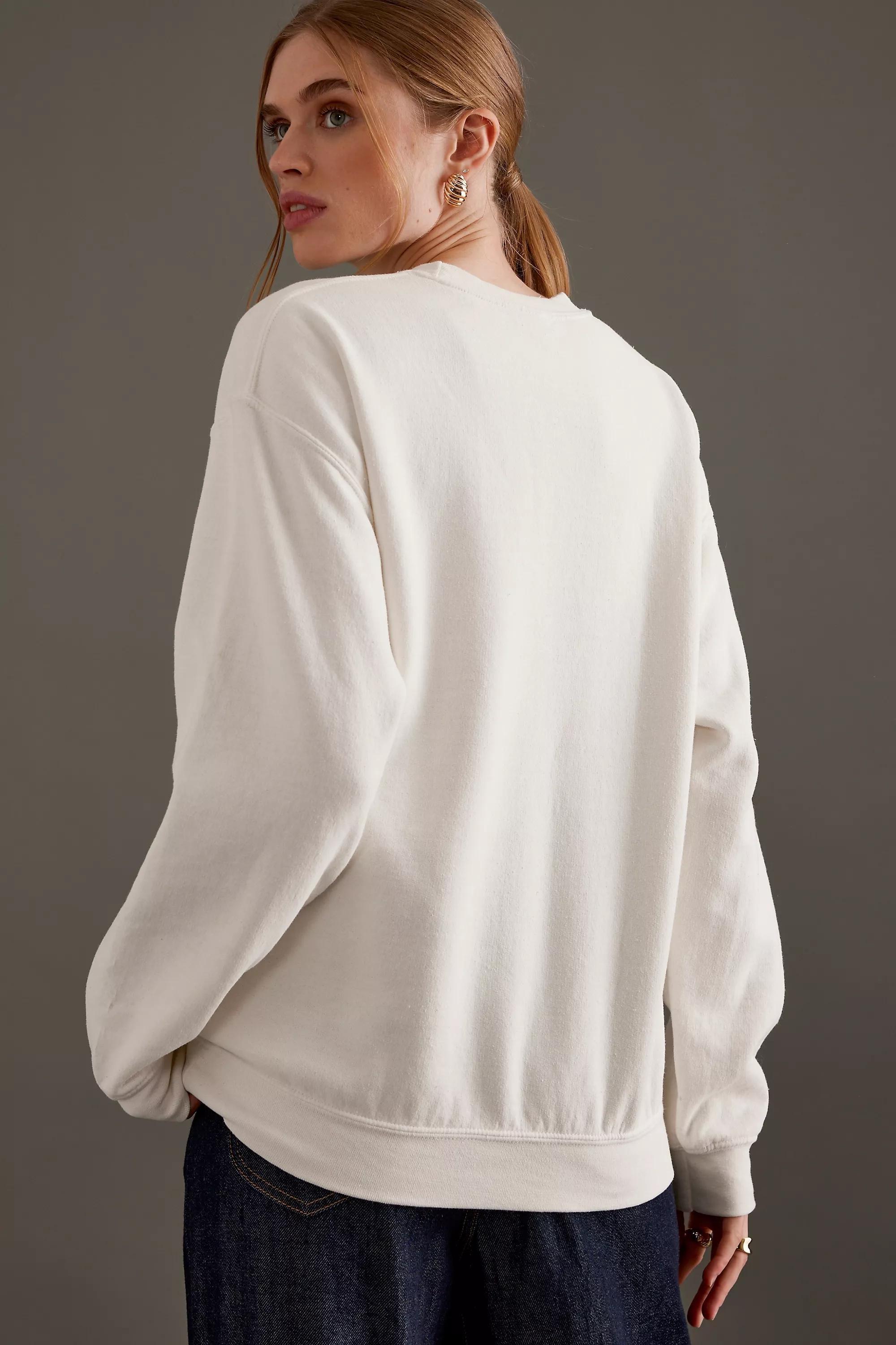 Anthropologie Graphic Print Sweatshirts, Cream, , large image number 3