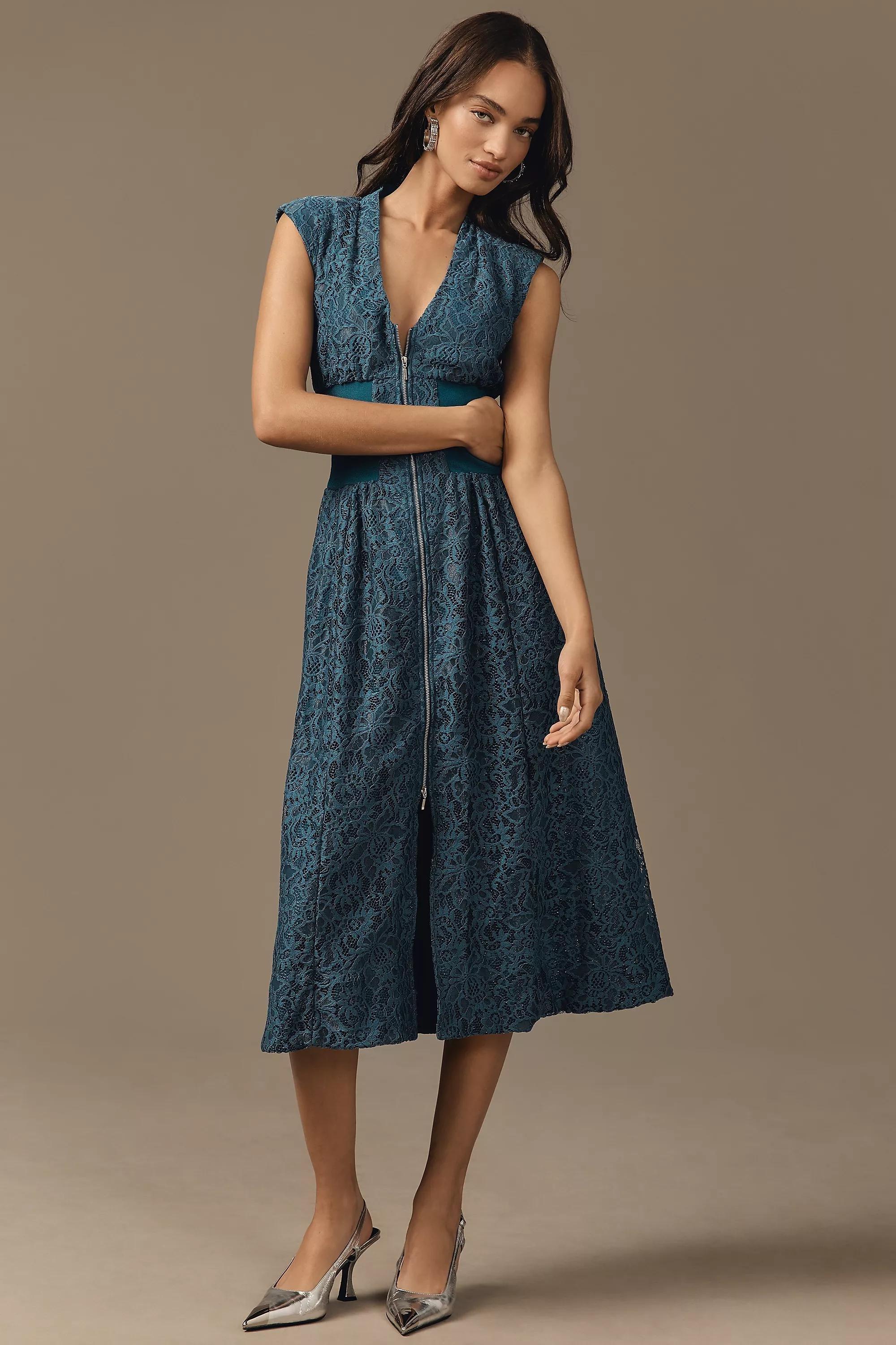 Anthropologie Textured Shirt Dress, Blue, A501_0046, large image number 3