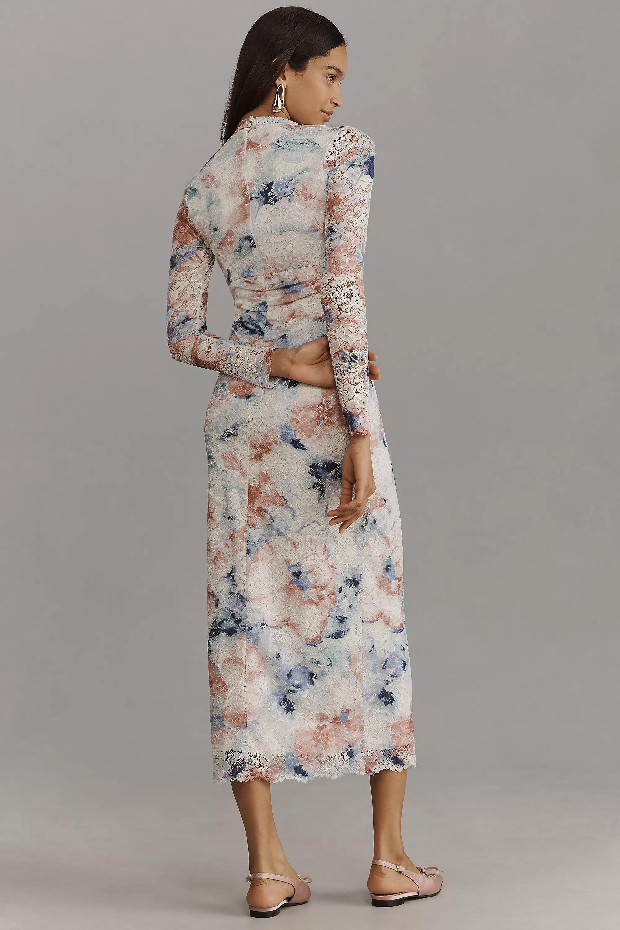 Anthropologie Abstract Sheath Romantic Midi, Multicolour, , large image number 1