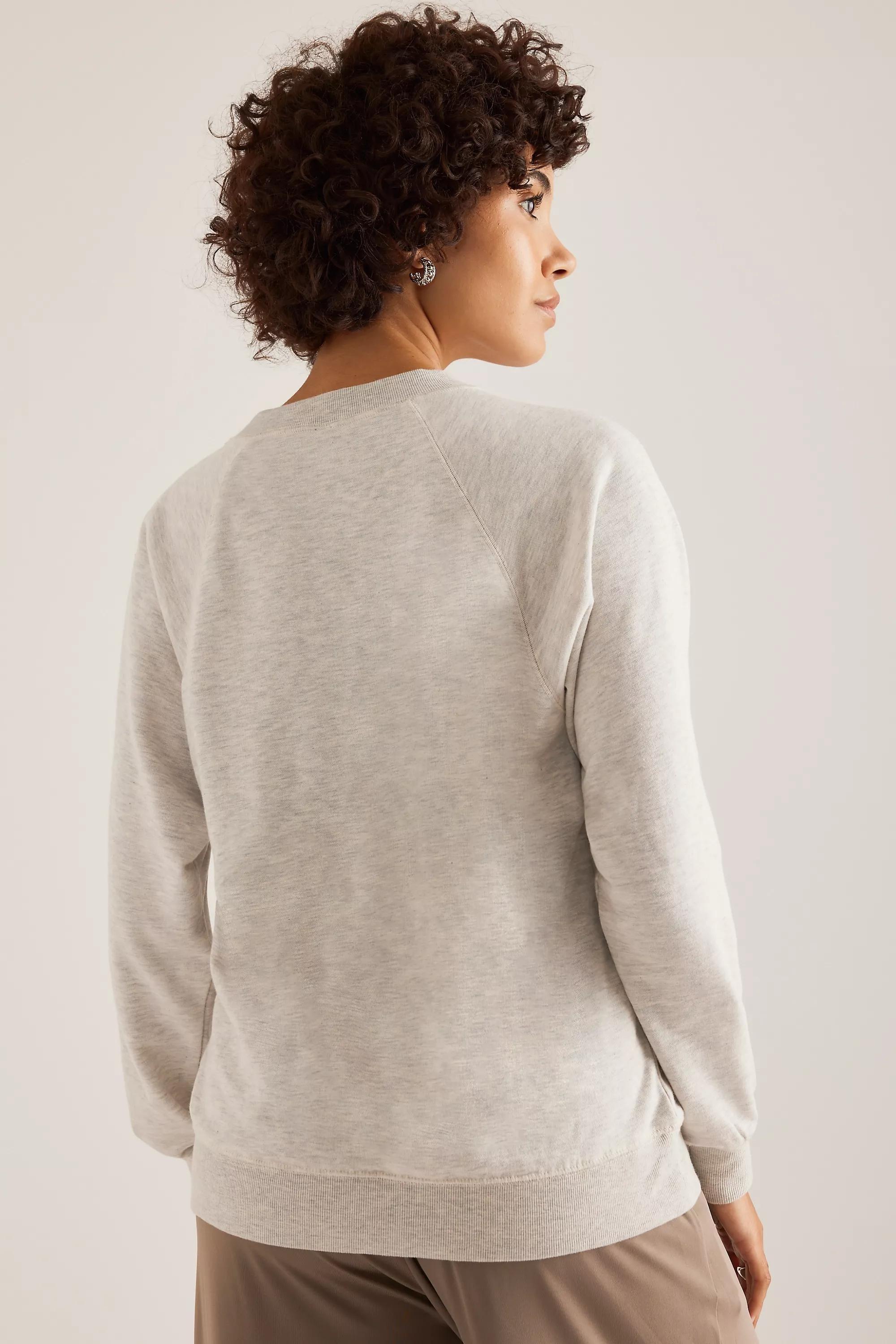 Anthropologie Textured Sweatshirts, Cream, , large image number 1