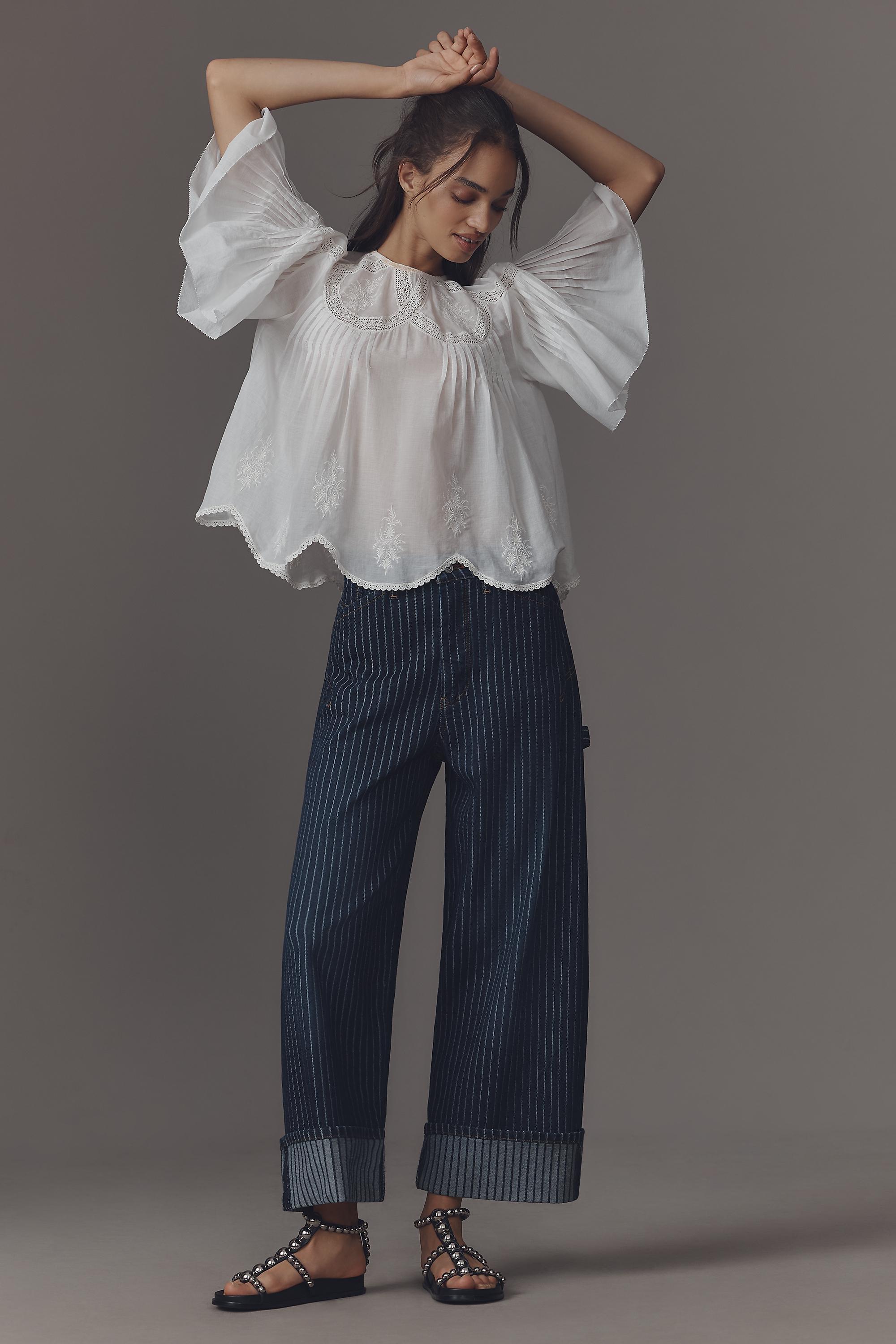 The Kayden High-Rise Carpenter Barrel Jeans By Pilcro, Navy, A501_0091, large image number 1