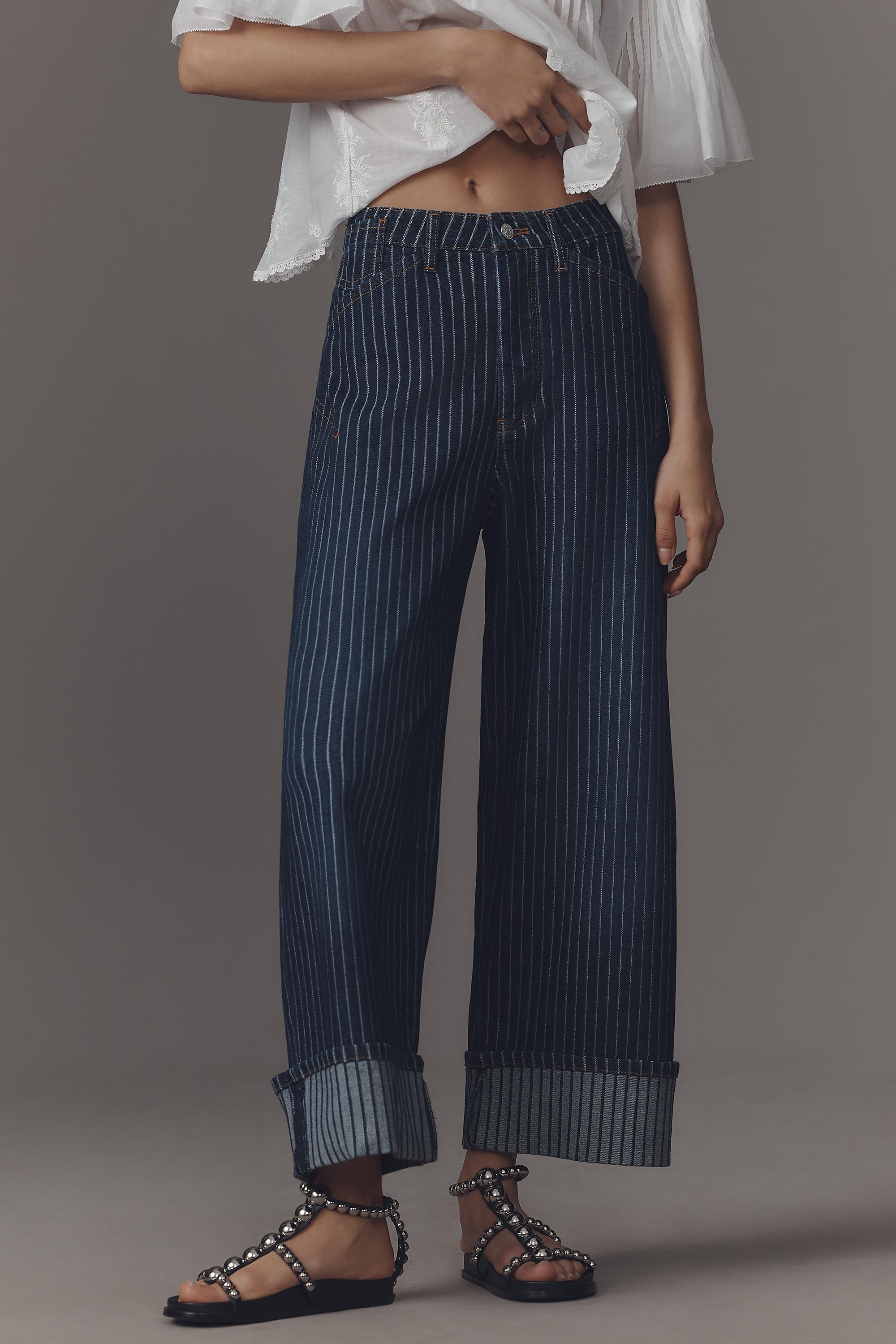 The Kayden High-Rise Carpenter Barrel Jeans By Pilcro, Navy, A501_0091, medium