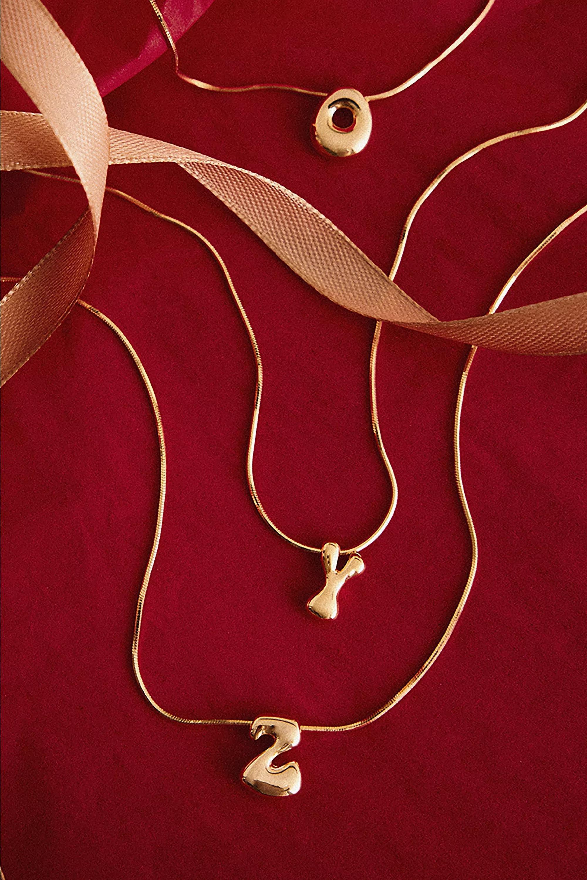 Anthropologie Letter Necklace, Gold-Plated, A501_0901, large image number 0